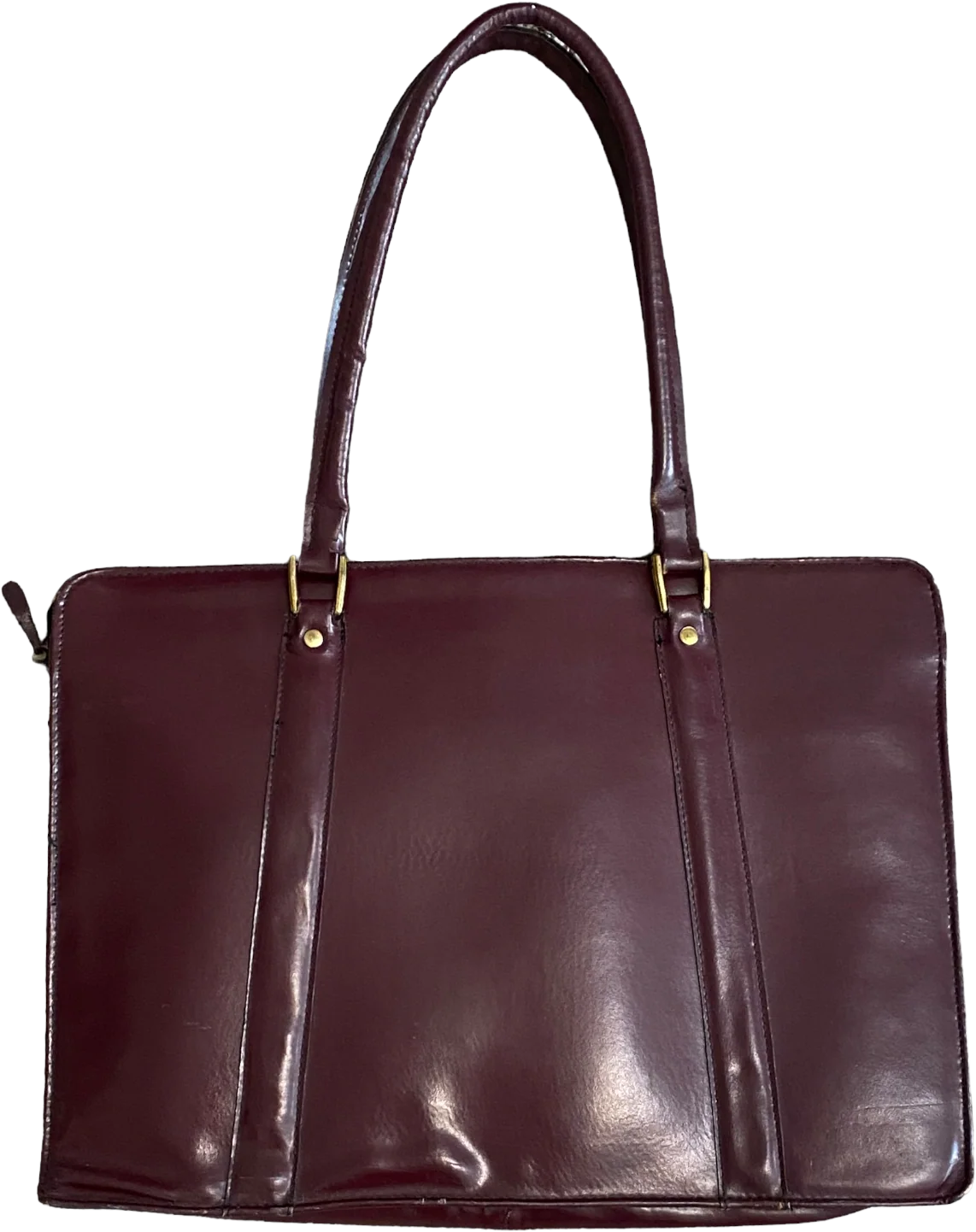 80s/90s Portfolio Bag Burgundy Leather Briefcase Romania