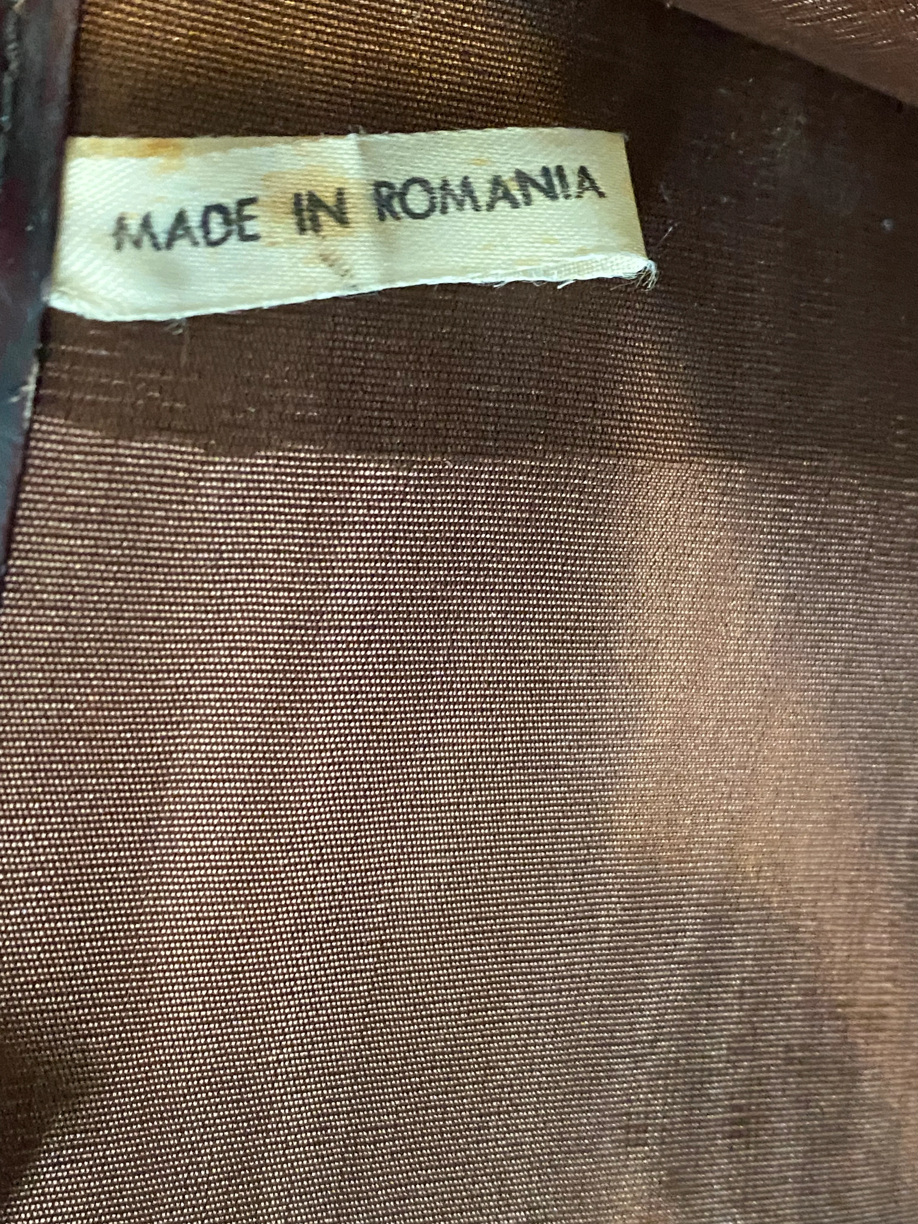 80s/90s Portfolio Bag Burgundy Leather Briefcase Romania - Image 12