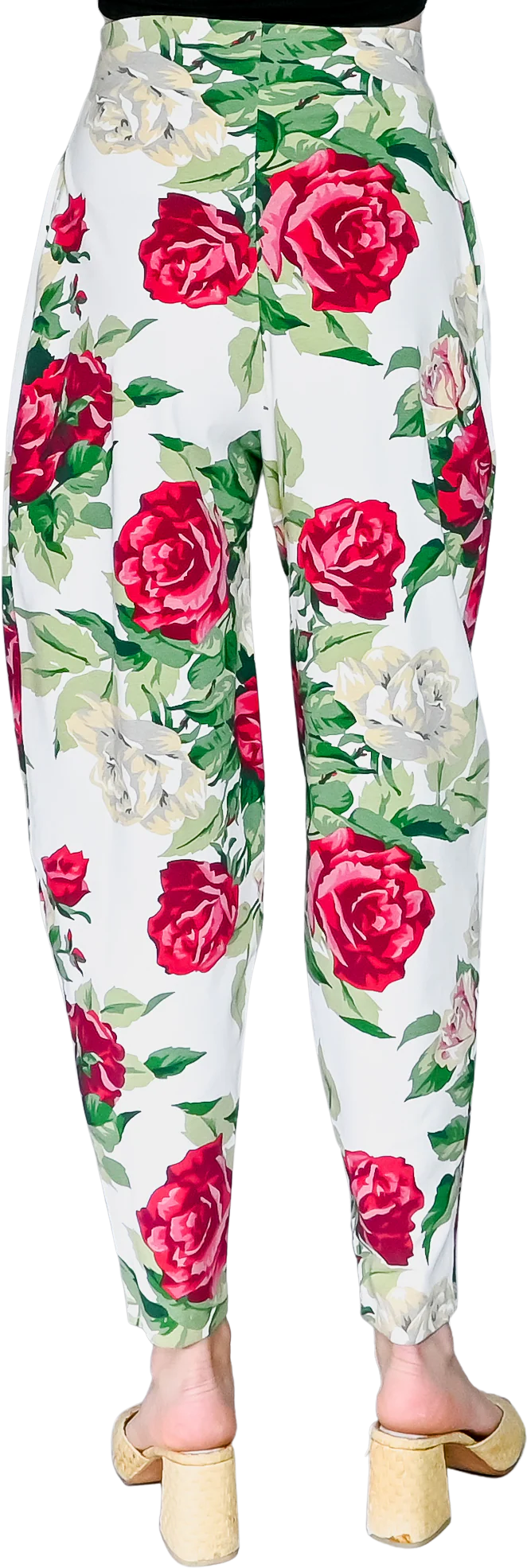 80s/90s Punk Label High Waist Floral Pants M By Betsey Johnson - Image 2
