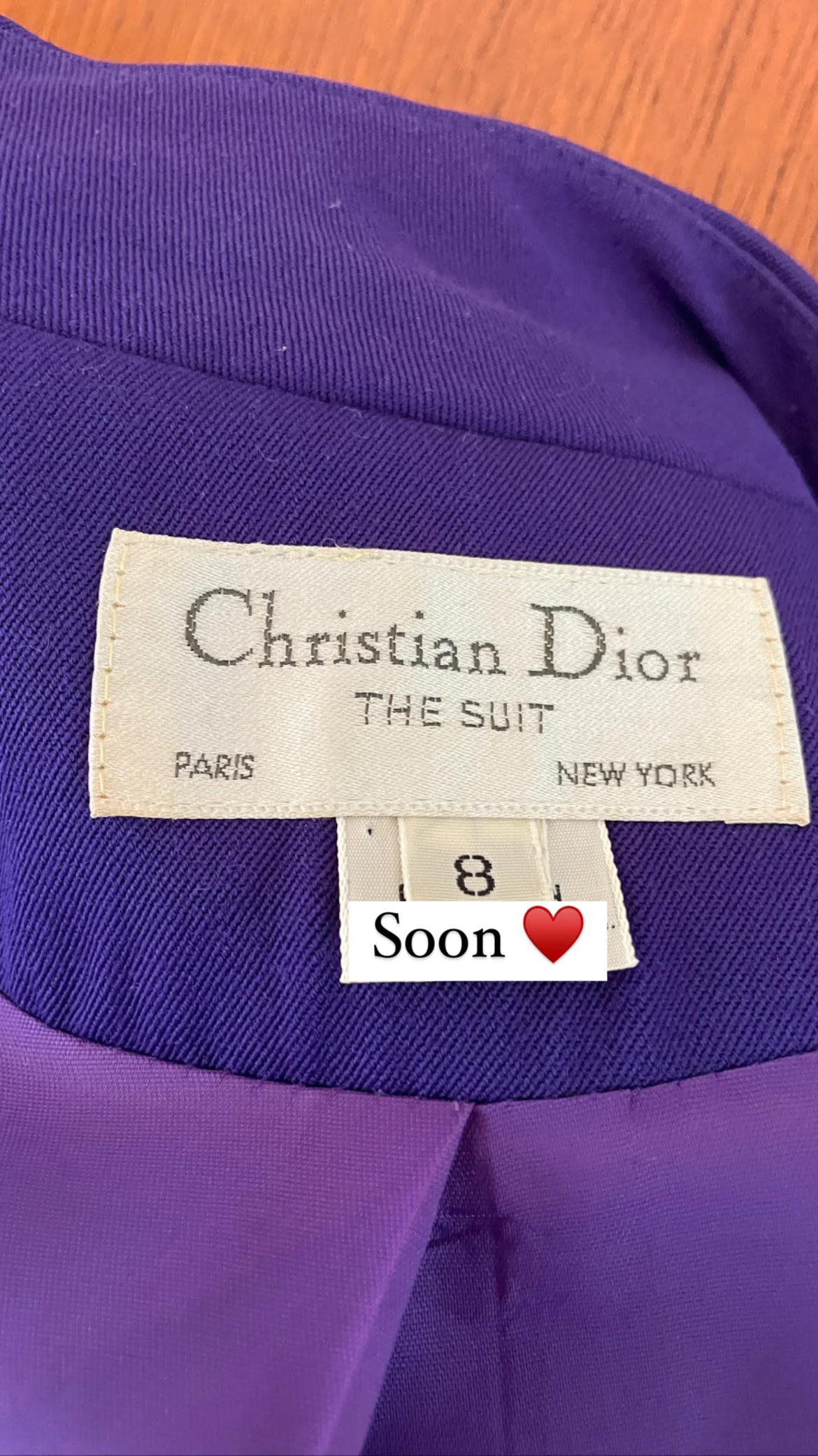 80s/90s Purple Dior Wool Blazer Jacket Double Breasted By Christian Dior - Image 6