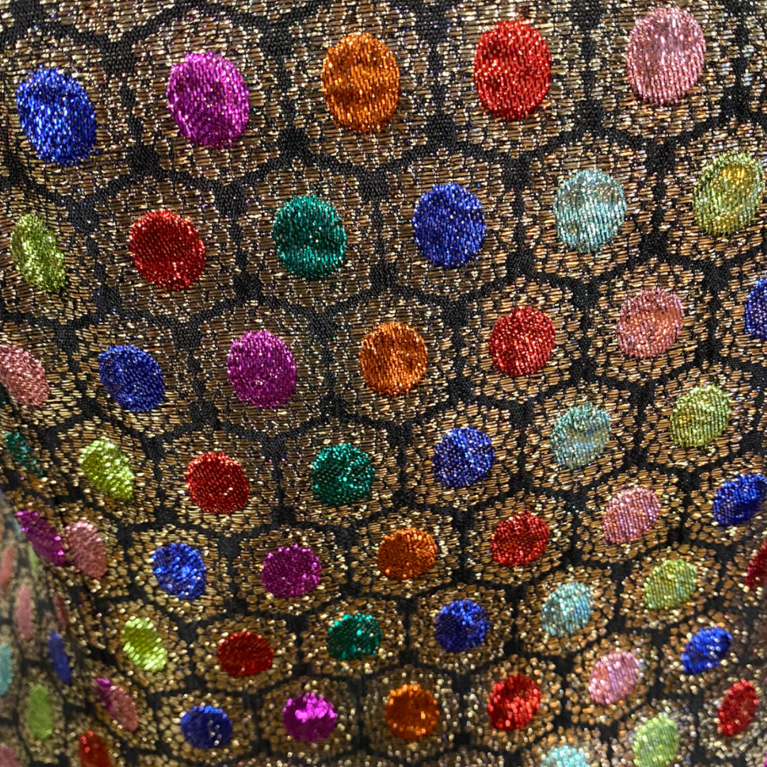 80s/90s Purple Gold Jewel Tone Honeycomb Strapless Dress By J Reynolds - Image 4