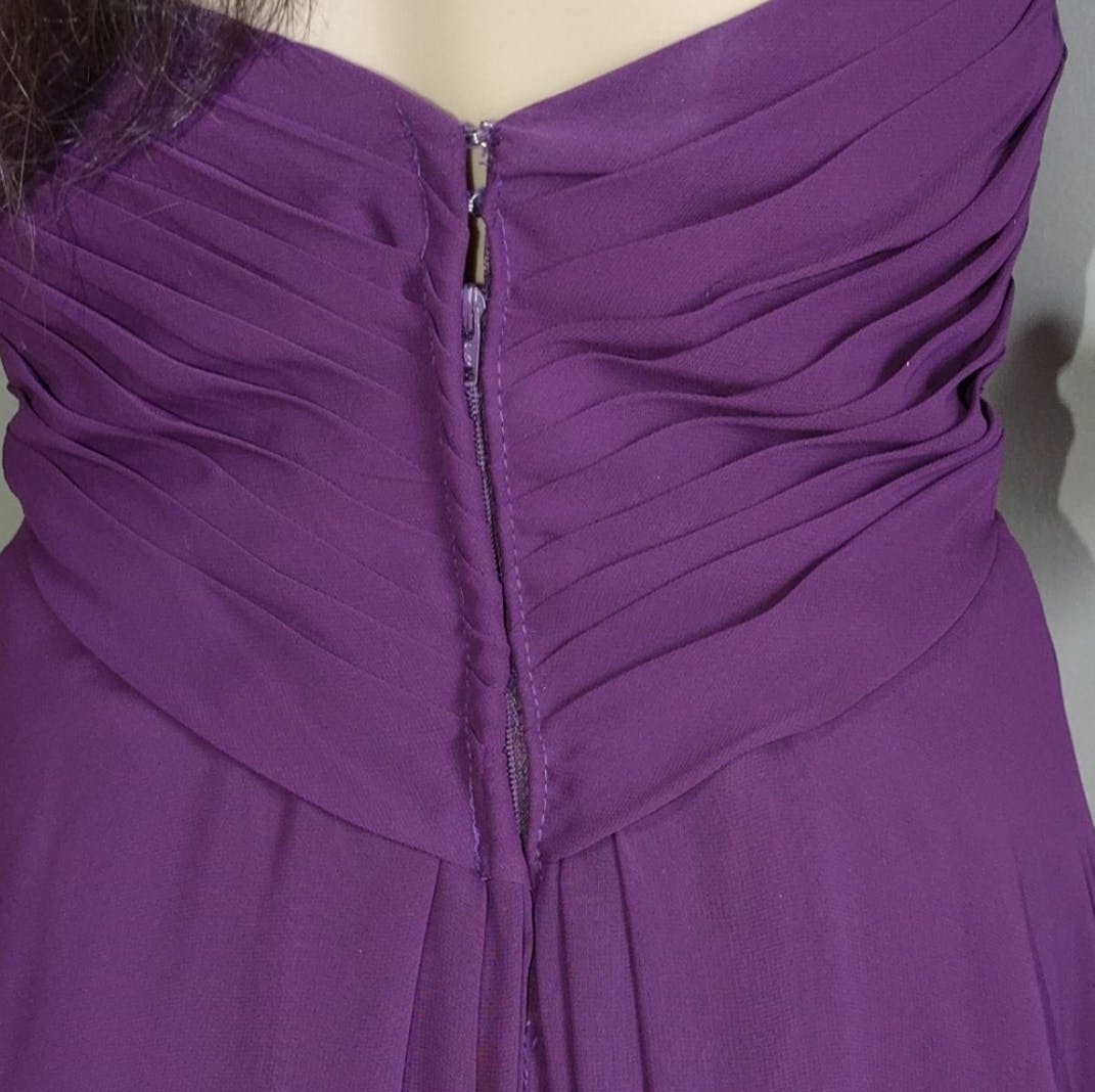 Purple Strapless Formal Gown by Allure Bridals Bridesmaids - Image 5