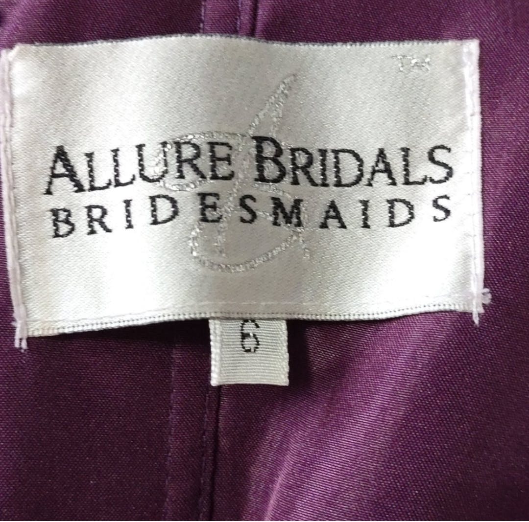 Purple Strapless Formal Gown by Allure Bridals Bridesmaids - Image 7