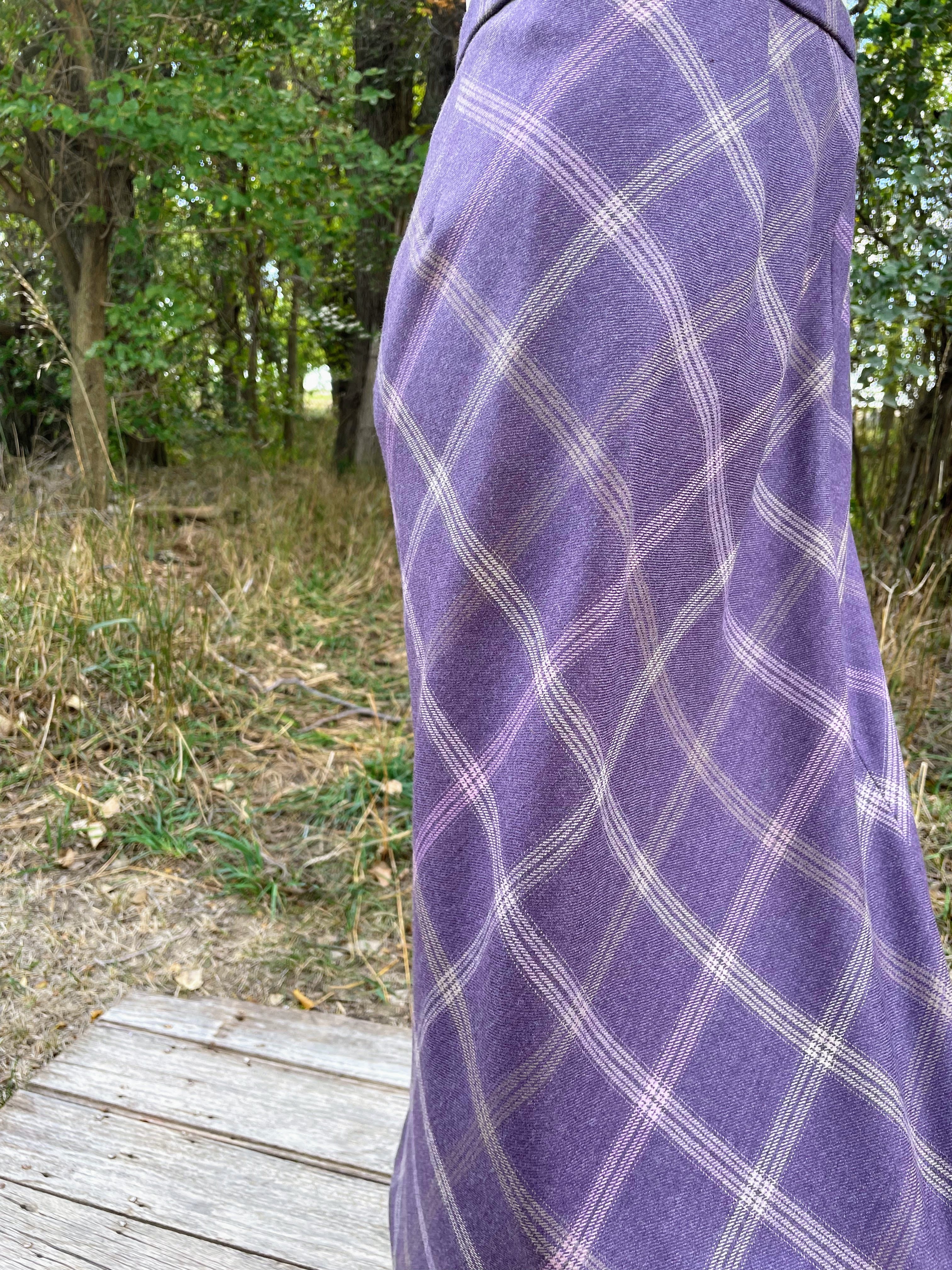 80s/90s Purple Wool Plaid Pendleton Skirt Size 6 Petite By Pendleton - Image 12