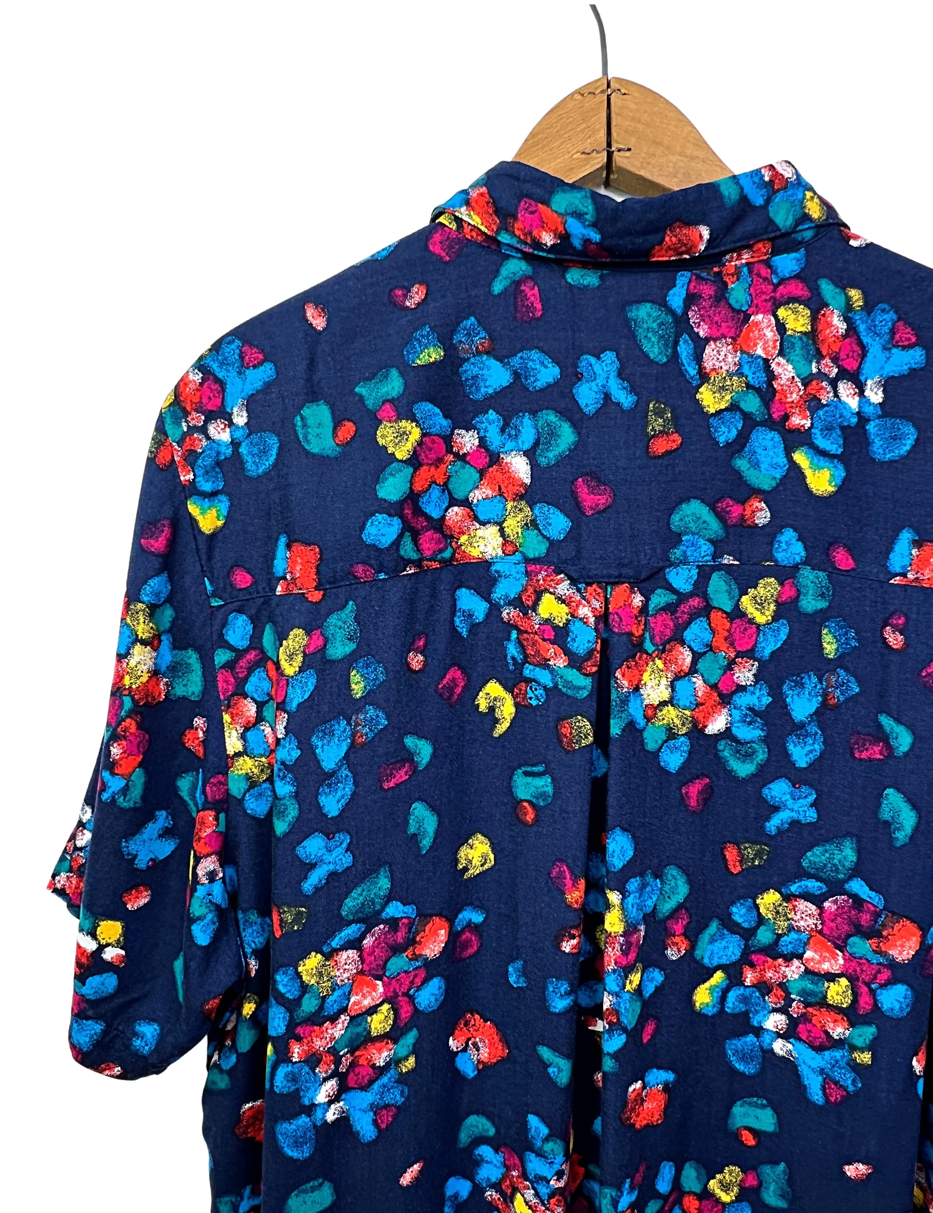 80s/90s Rainbow Abstract Button Down Blouse By Maggie Lawrence Sport - Image 4