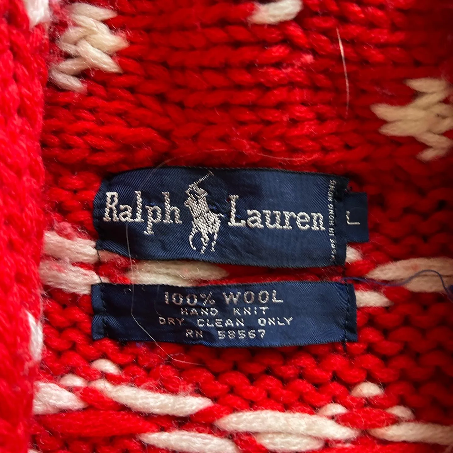80s/90s Ralph Lauren Wool Hand Knit Wrap Sweater Large By Ralph Lauren - Image 8