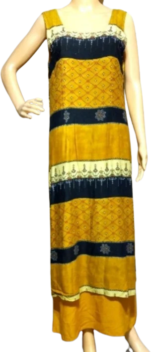 80s/90s Nwt Rayon Kimo Overlay Slit Side, Maxi Dress By Millennium