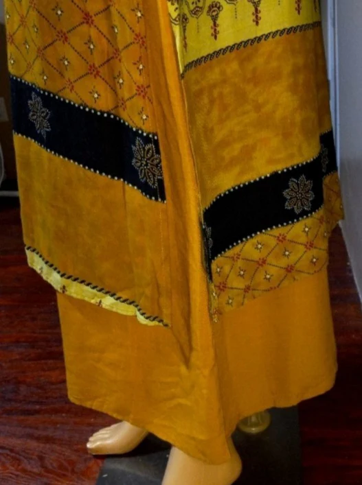 80s/90s Nwt Rayon Kimo Overlay Slit Side, Maxi Dress By Millennium - Image 5