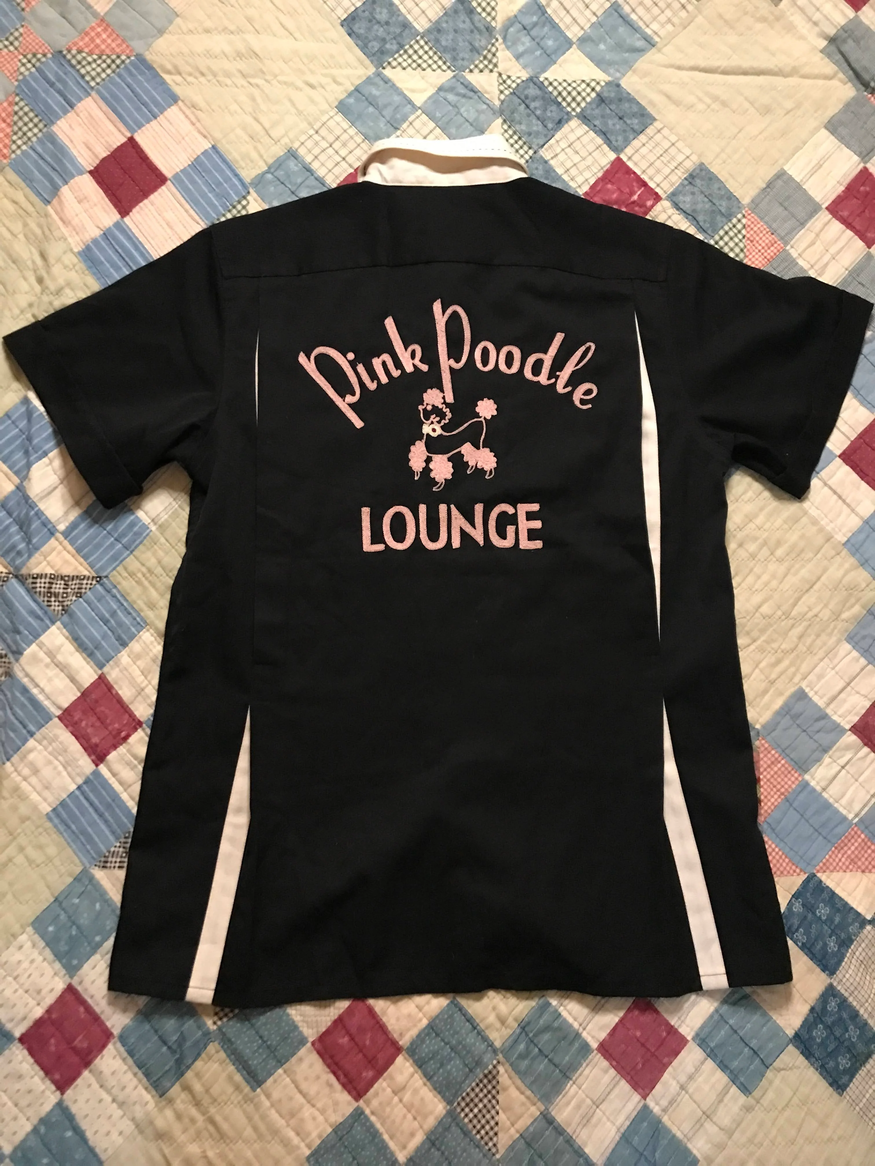 80s/90s Retro Black Embroider Chain Stitch Bowling Shirt By Reminiscence by Stewart Richter - Image 10