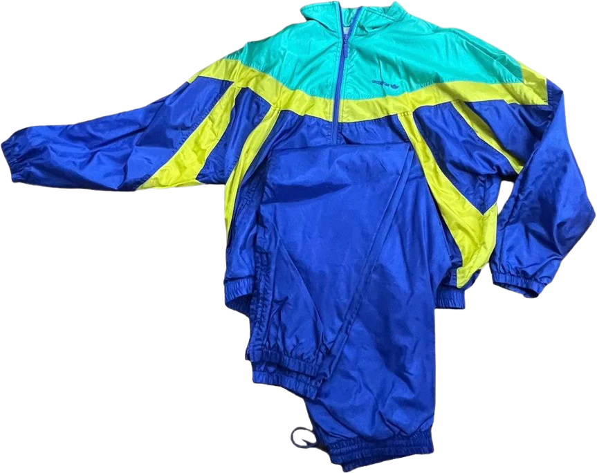 80s/90s Retrp Tracksuit Windbreaker Pants Set L By Adidas - Image 2