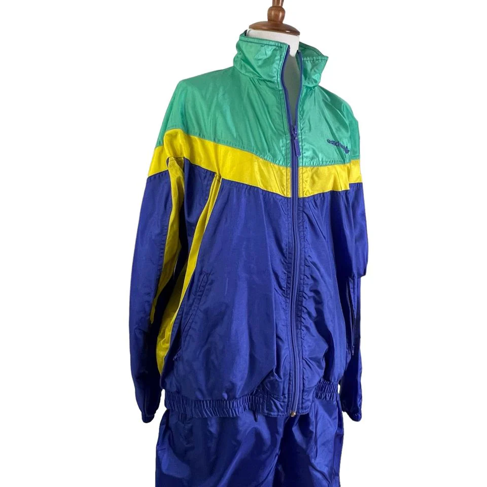 80s/90s Retrp Tracksuit Windbreaker Pants Set L By Adidas - Image 5