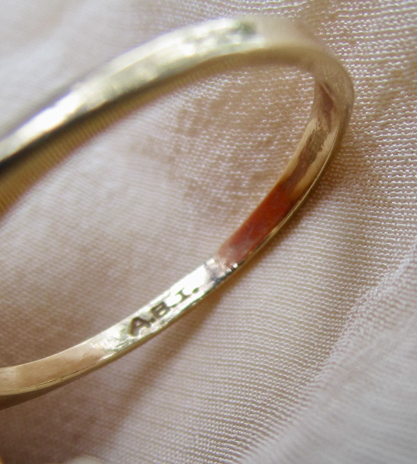 80s/90s Ring With Pink Sapphires And Melee Diamonds 14k Yg By A B I - Image 11