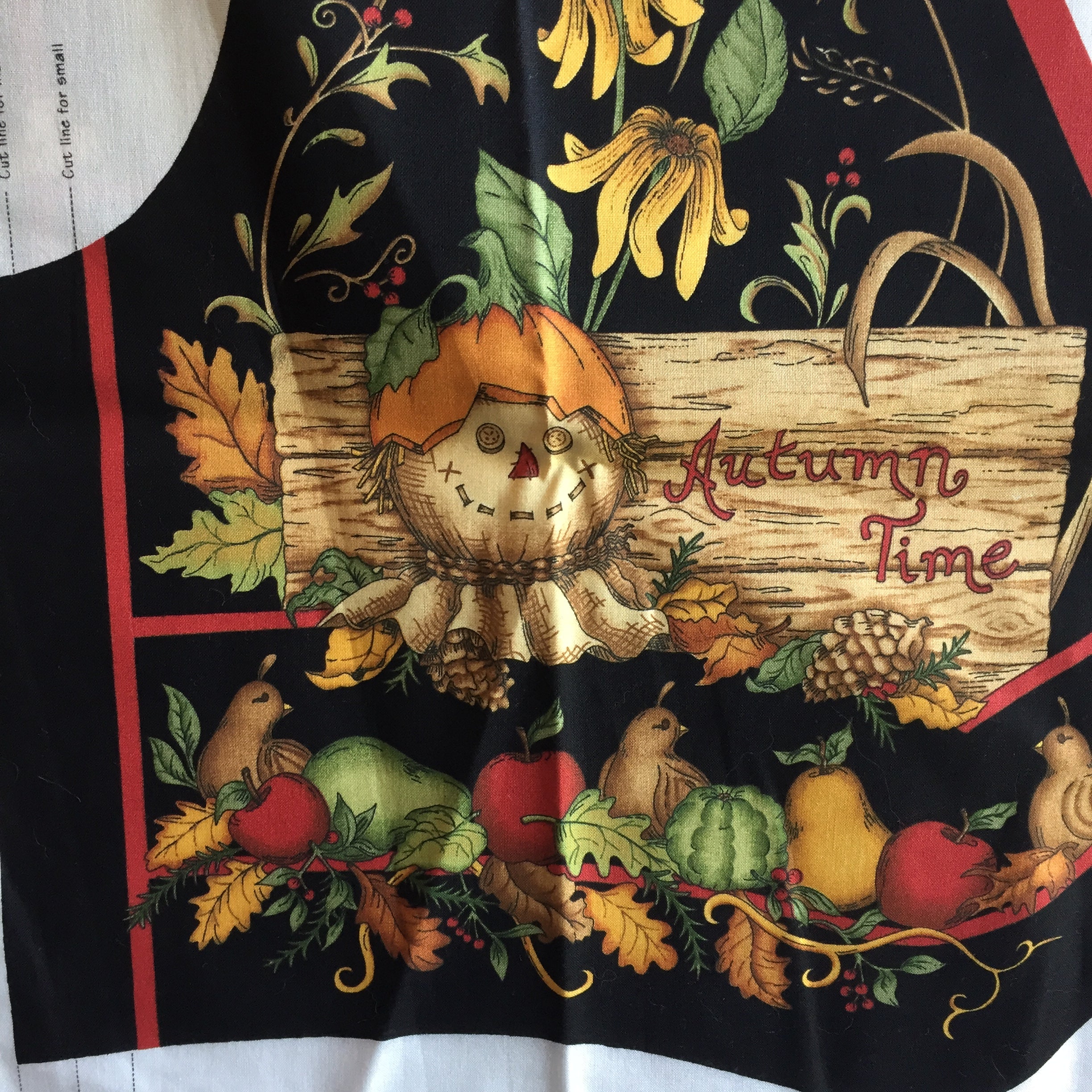 80s/90s Season Of Harvest Vest Cut Sew Fabric Panel Farm by Cranston Printworks VIP - Image 4