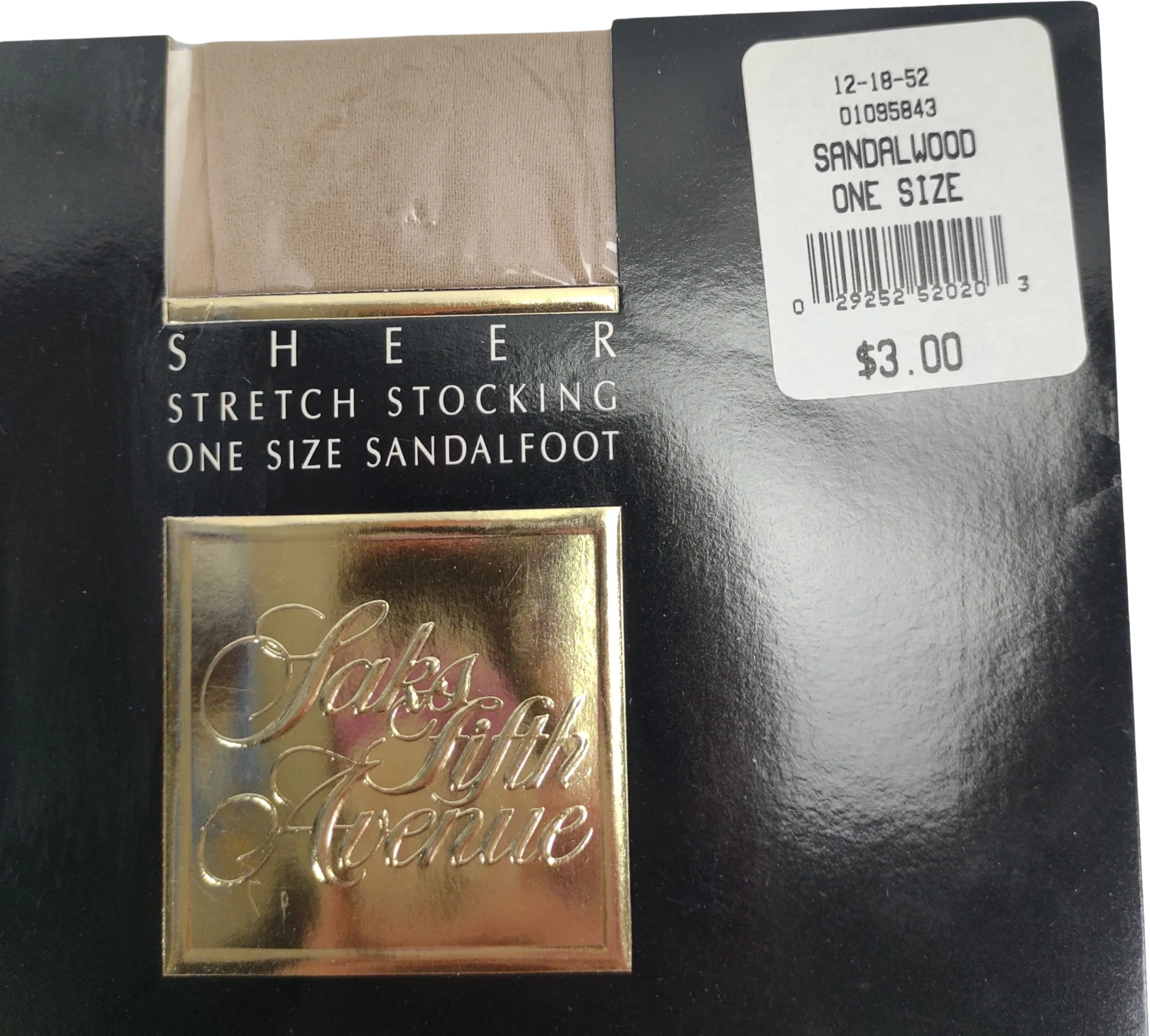 80s/90s Sheer Nylon Garter Stockings Osfa Sandalwood By Saks Fifth Avenue - Image 2