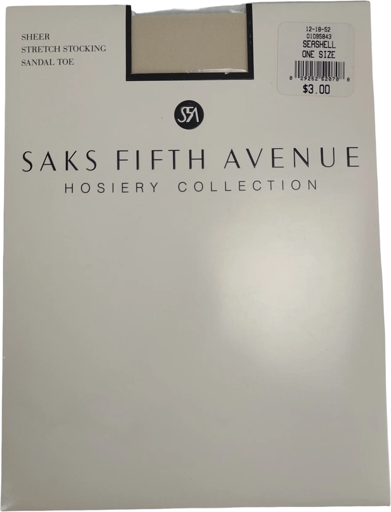 80s/90s Sheer Nylon Garter Stockings Osfa Seashell By Saks Fifth Avenue