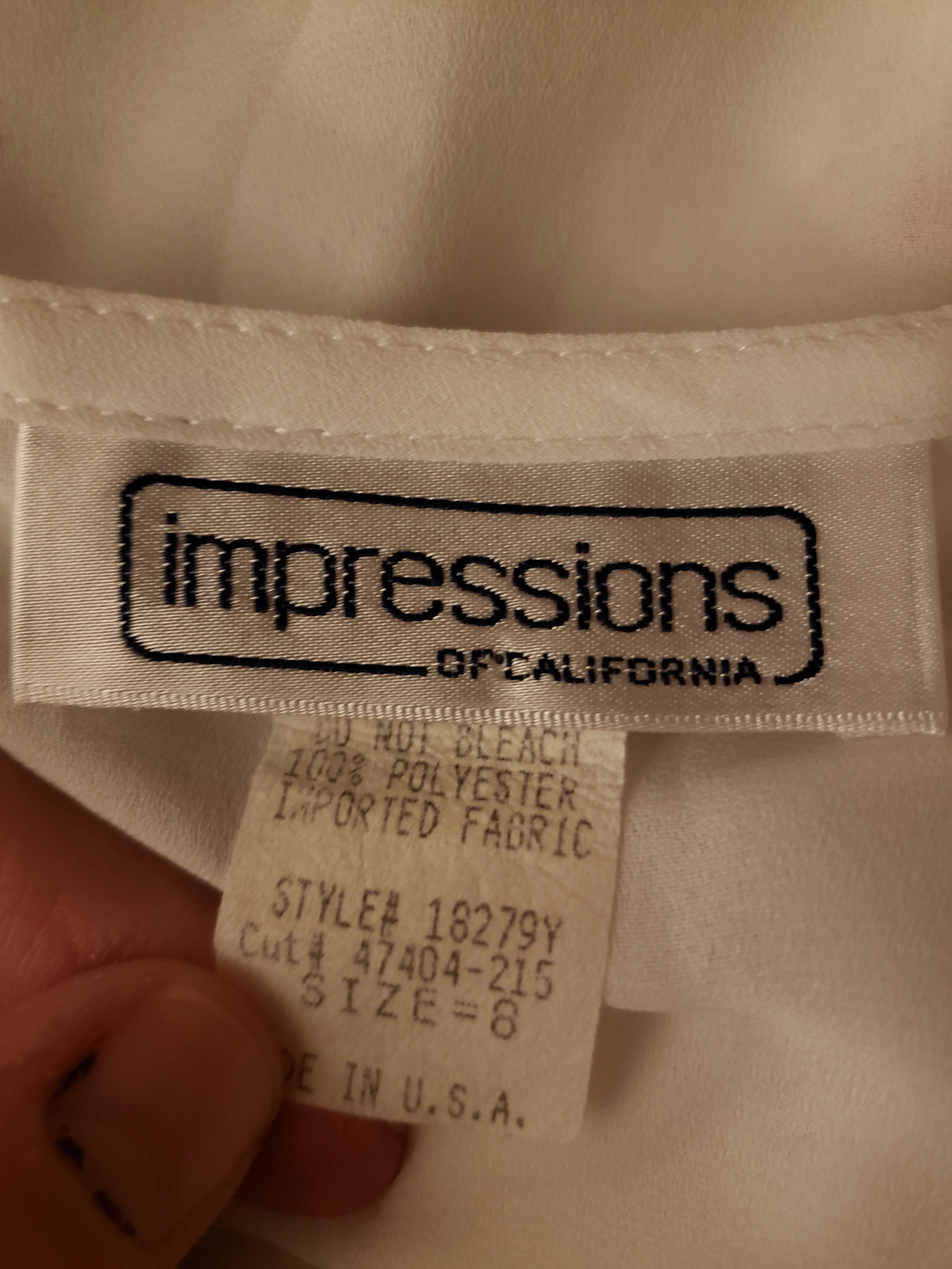 80s/90s Sheer White Floaty Blouse By Impressions of California - Image 3