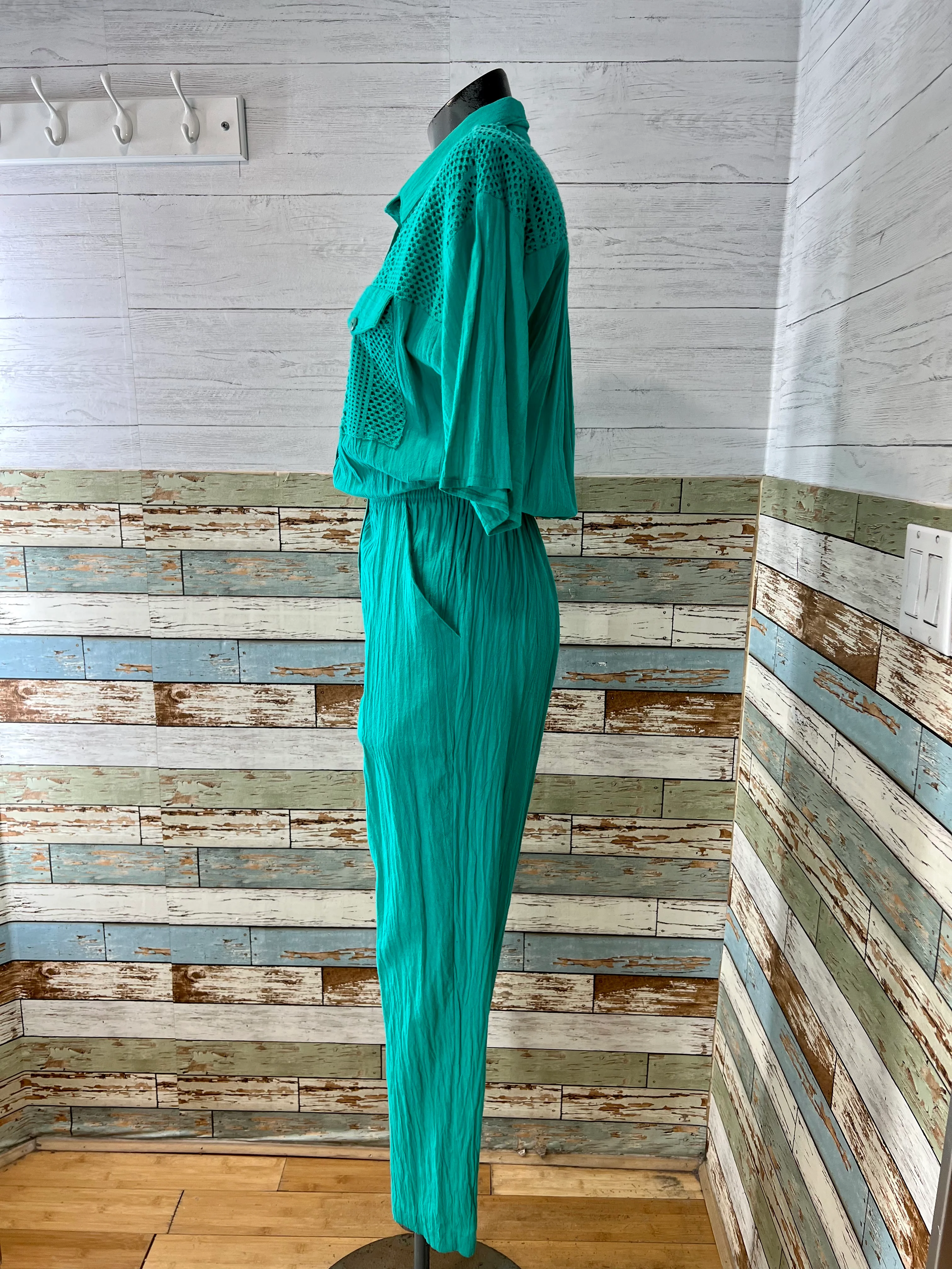 80s/90s Short Sleeve Jumpsuit - Image 5