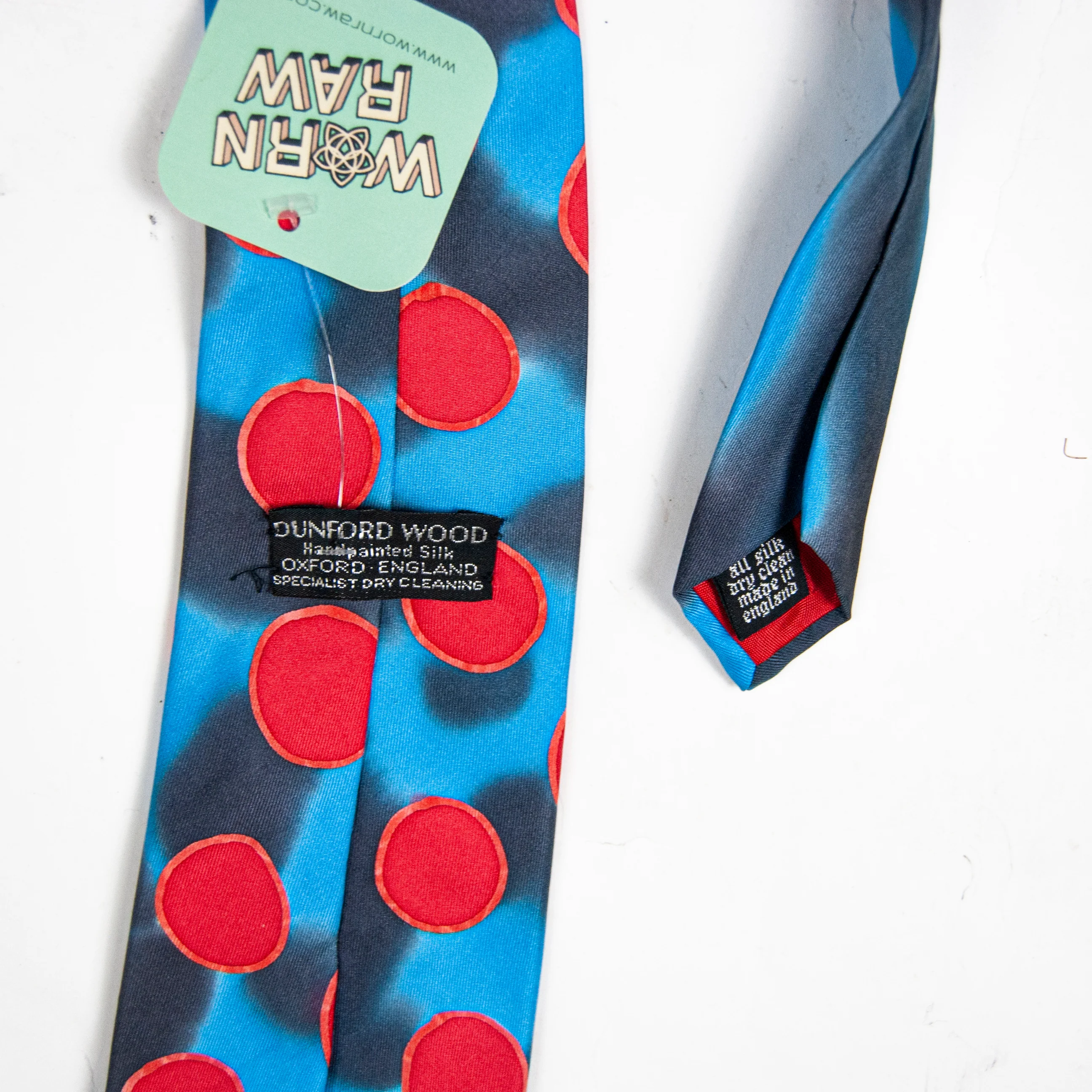 80s/90s Silk Abstract Polka Dot Tie By Dunford Wood - Image 3