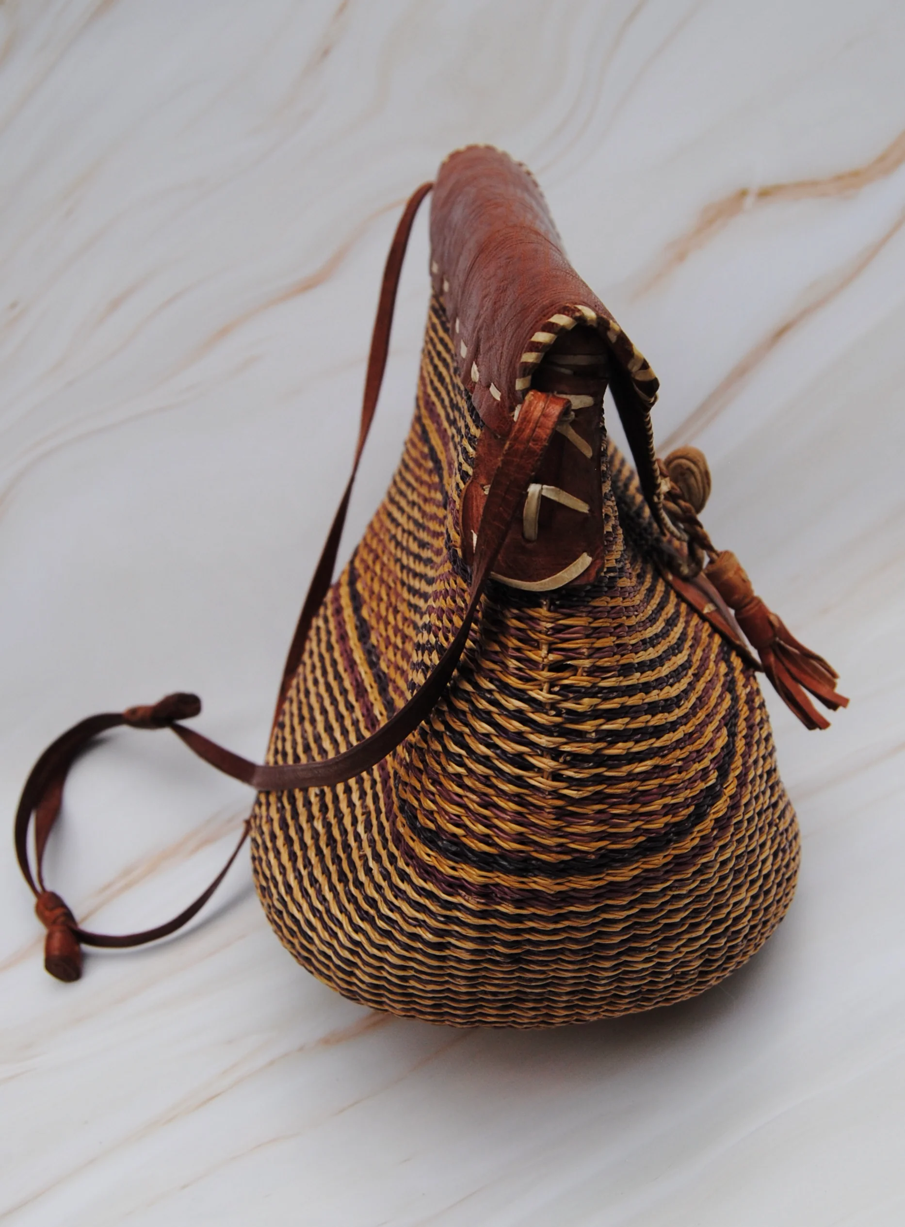 80s/90s Sisal Woven Market Crossbody Bag - Image 5