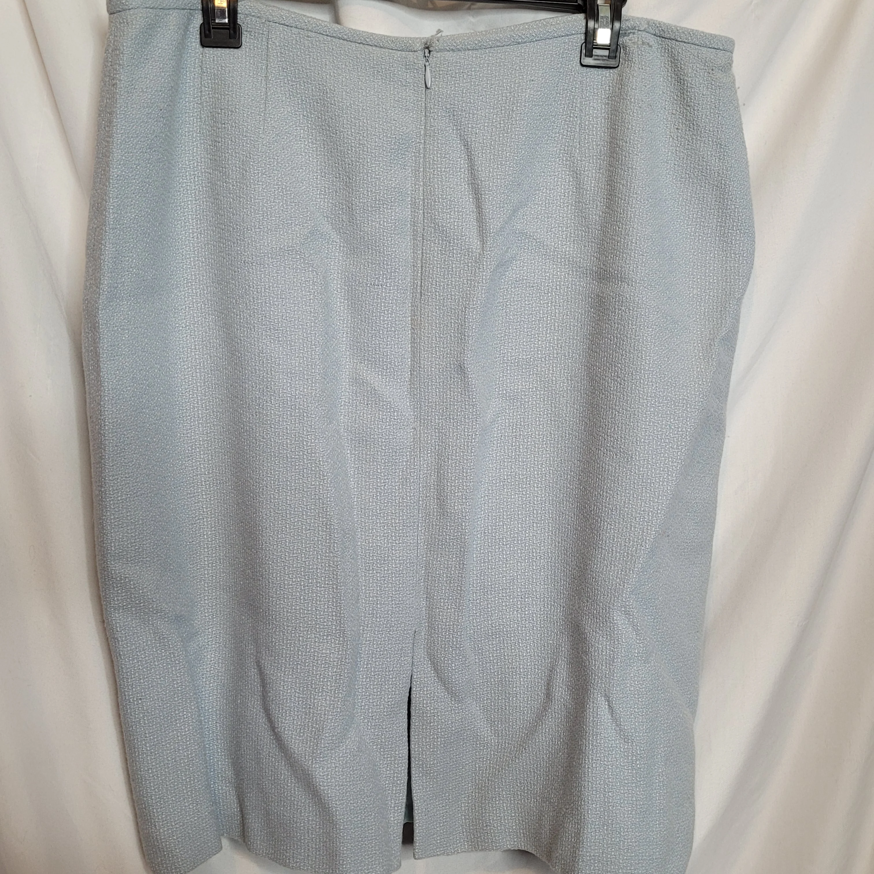 80s/90s Skirt Suit Two Piece Pale Baby Blue Size 18 By Tahari Arthur Levine - Image 10
