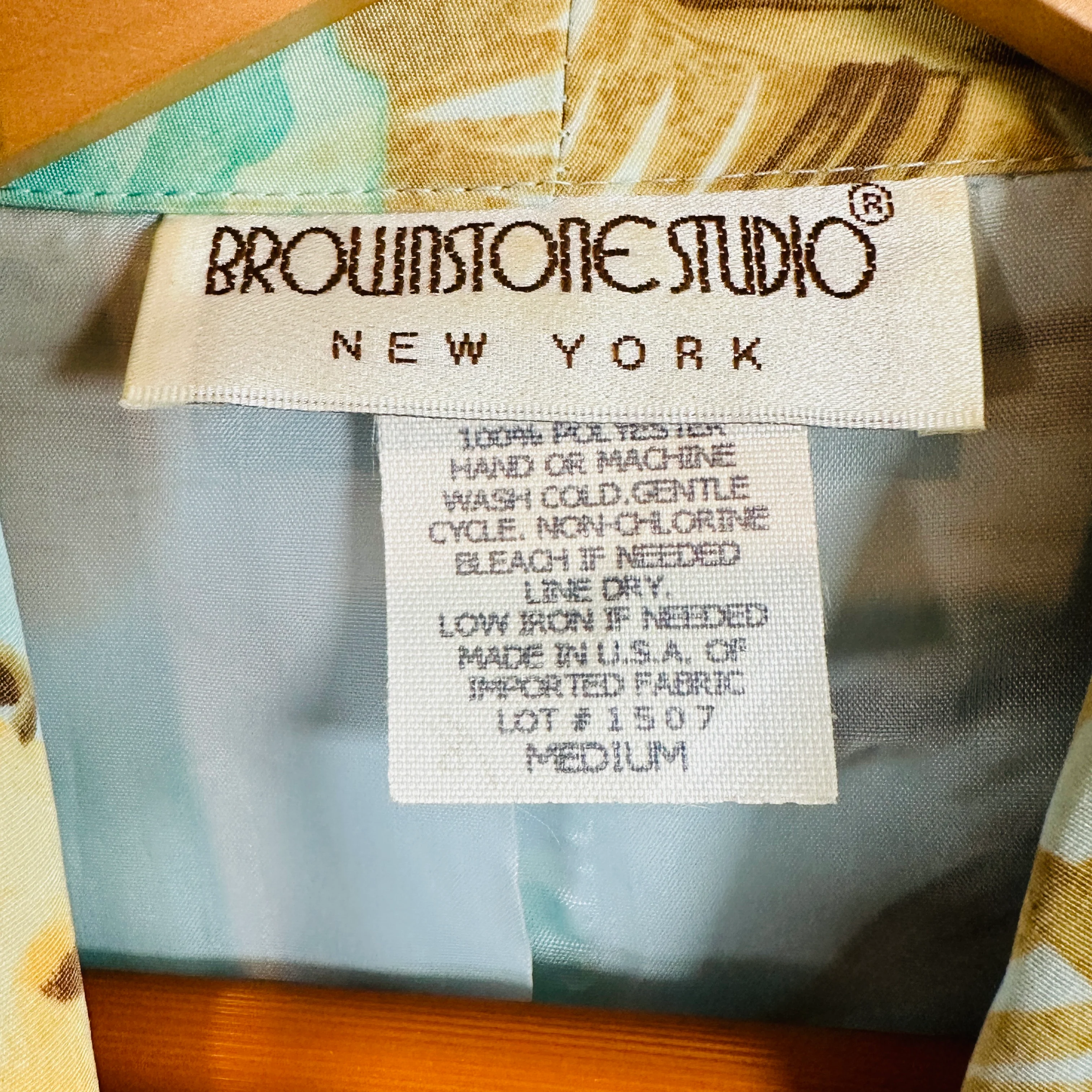 80s/90s Sky Blue Multicolor Bamboo Floral Print Blazer By Brownstone Studio - Image 10