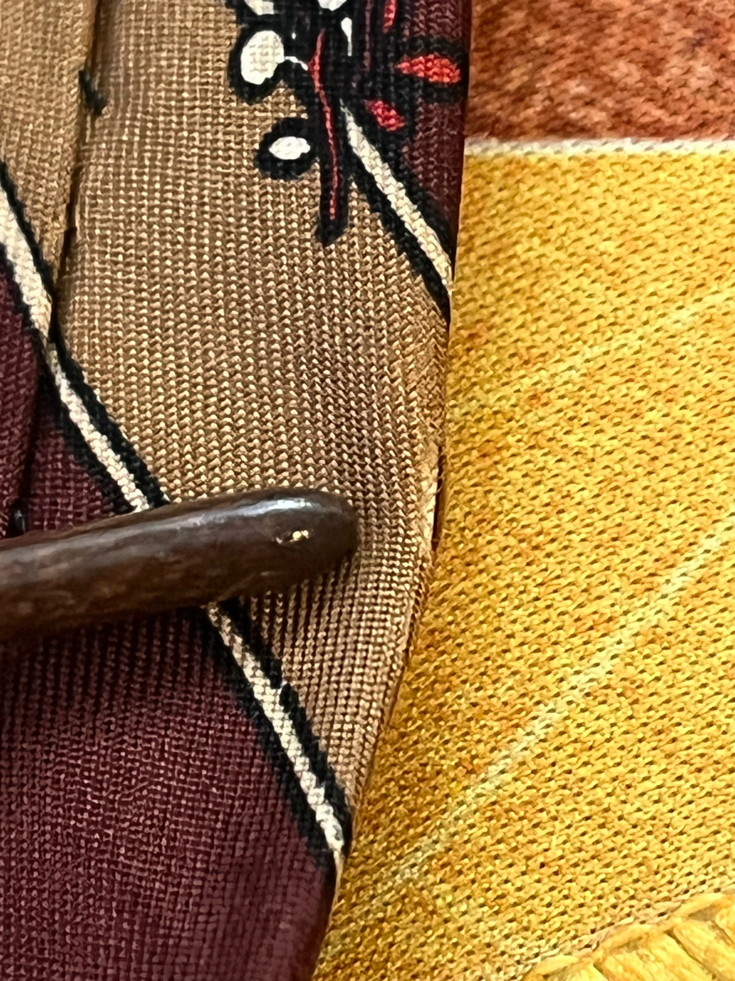 80s/90s Striped And Floral Decorated Tie By Yves Saint Laurent - Image 5