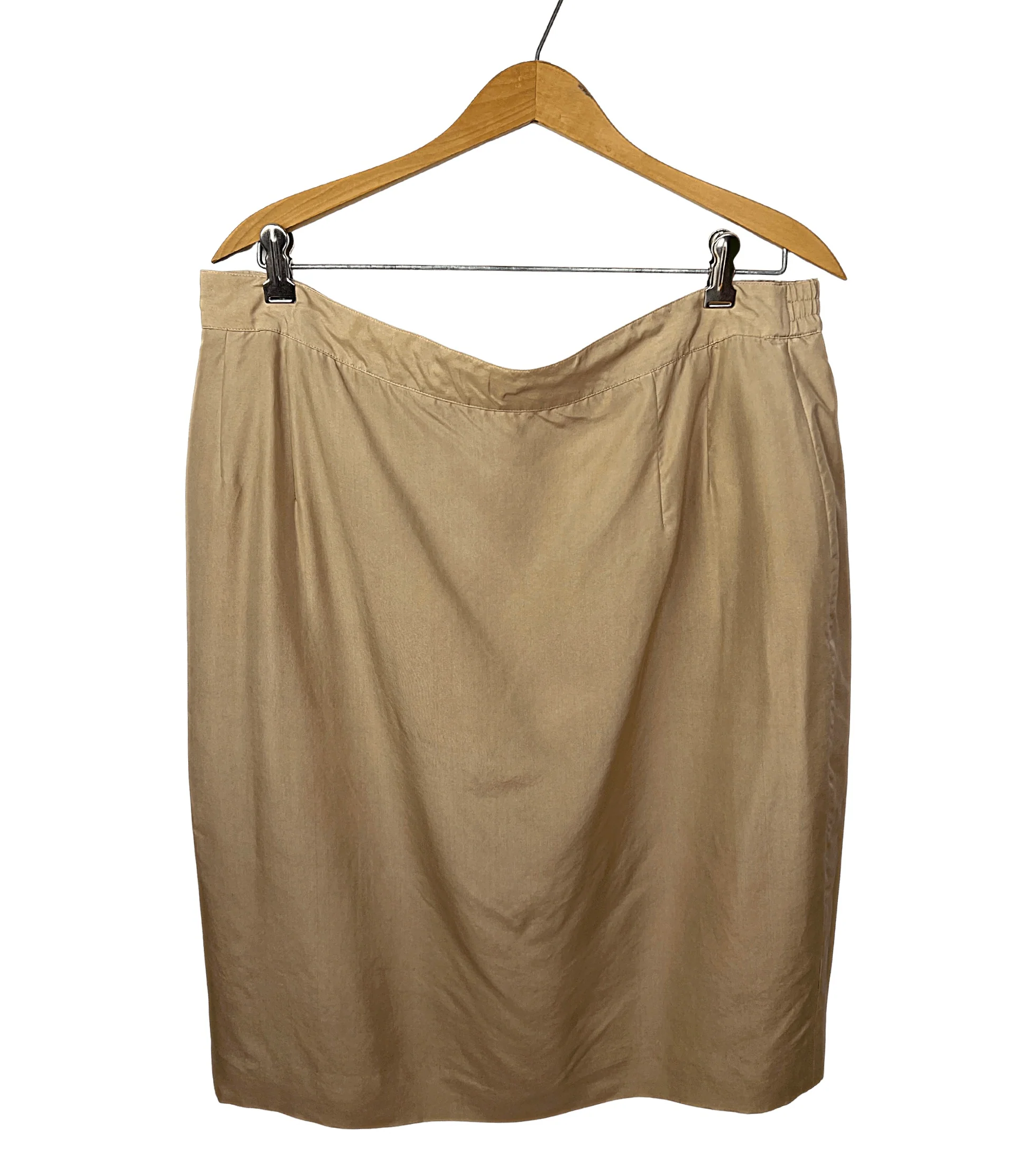 80s/90s Tan 100% Silk Mini Skirt By Apart - Image 3