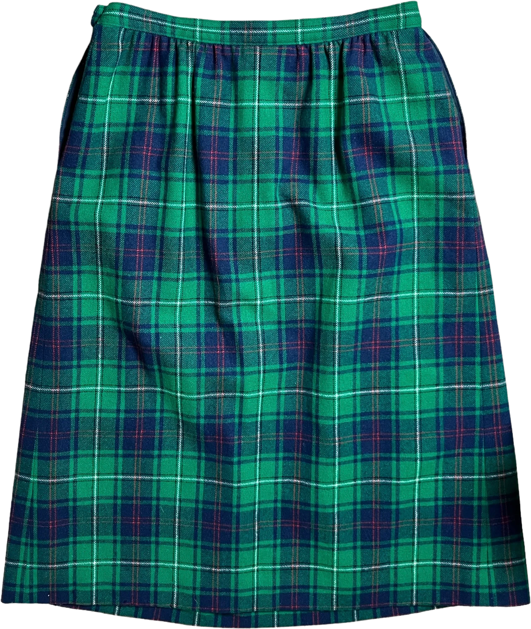 80s/90s Tartan Plaid Pleated Wool Skirt By Pendleton - Image 2