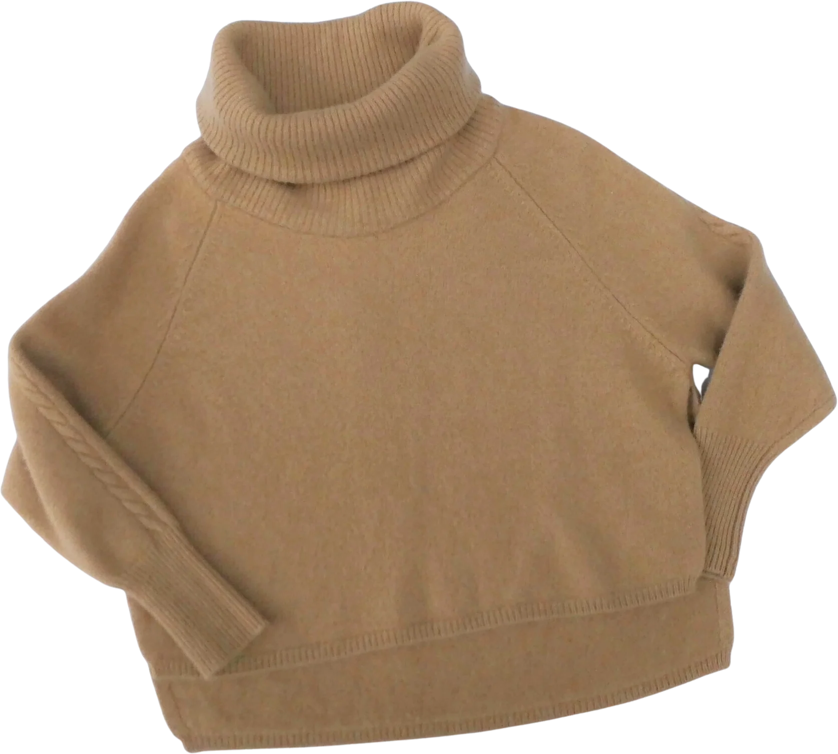 80s/90s Thick Cashmere Sweater High Low Side Slits Turtle By Massimo Dutti