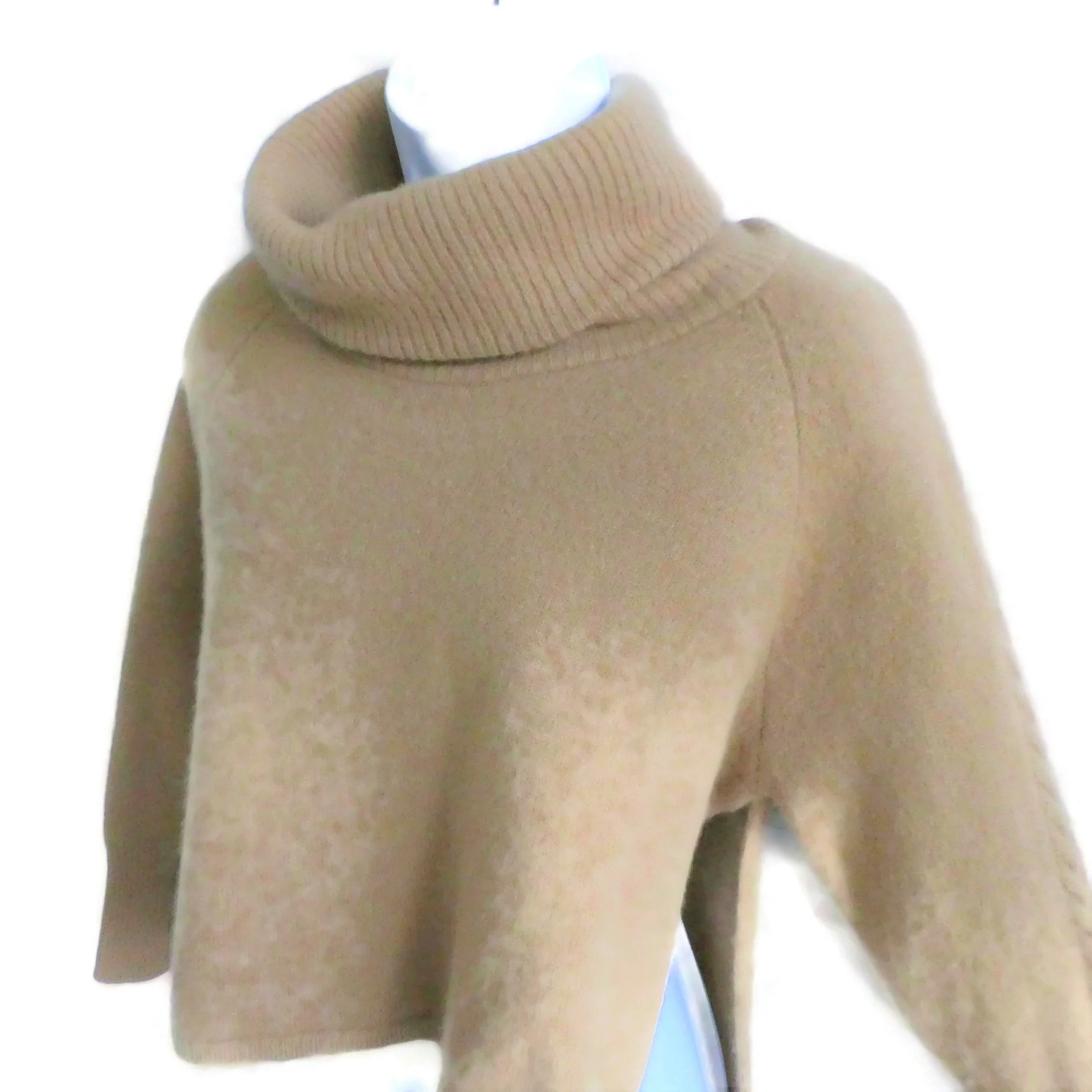 80s/90s Thick Cashmere Sweater High Low Side Slits Turtle By Massimo Dutti - Image 4