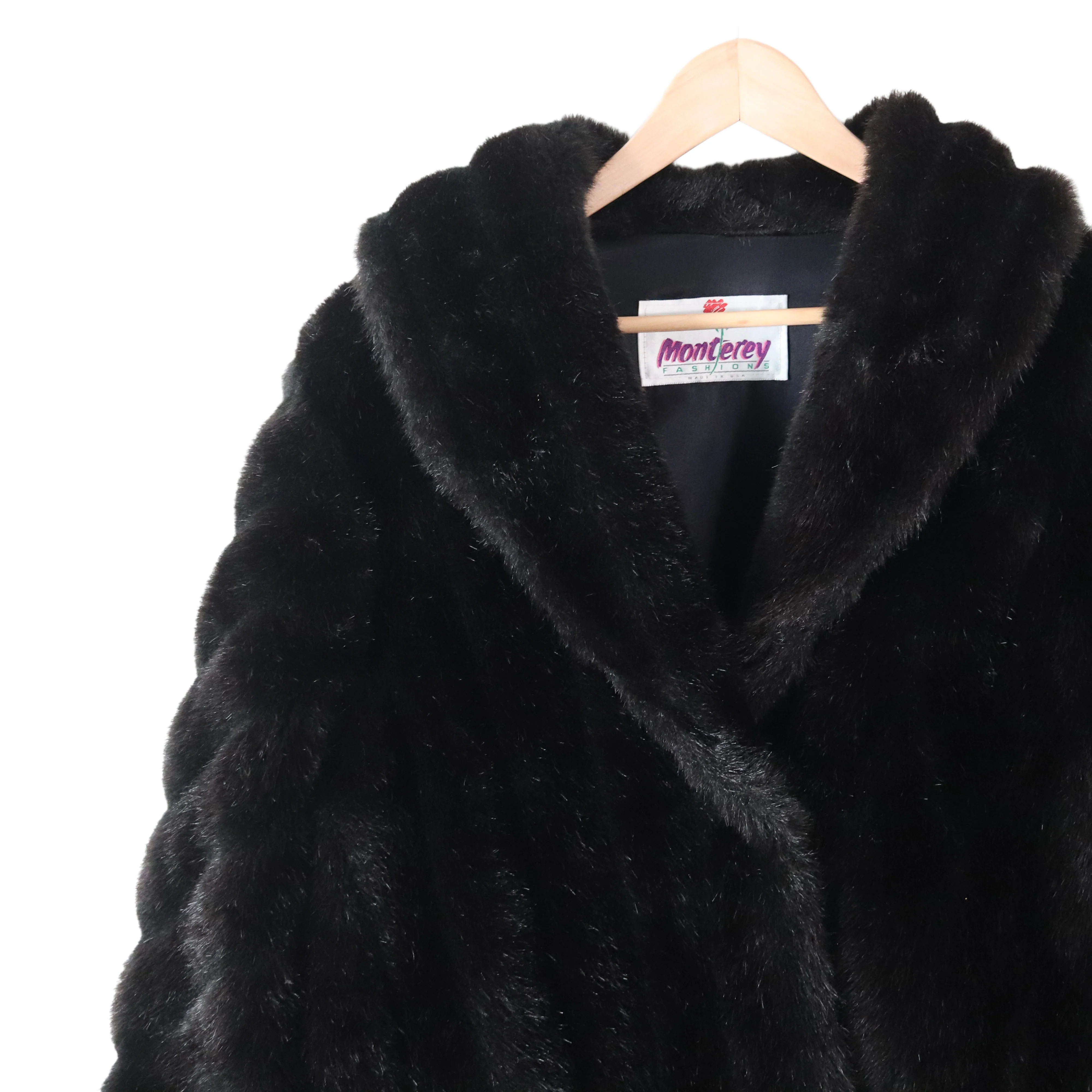 80s/90s Thick Faux Mink Fur Coat Disco Glam Plush Heavy By Monterey - Image 7