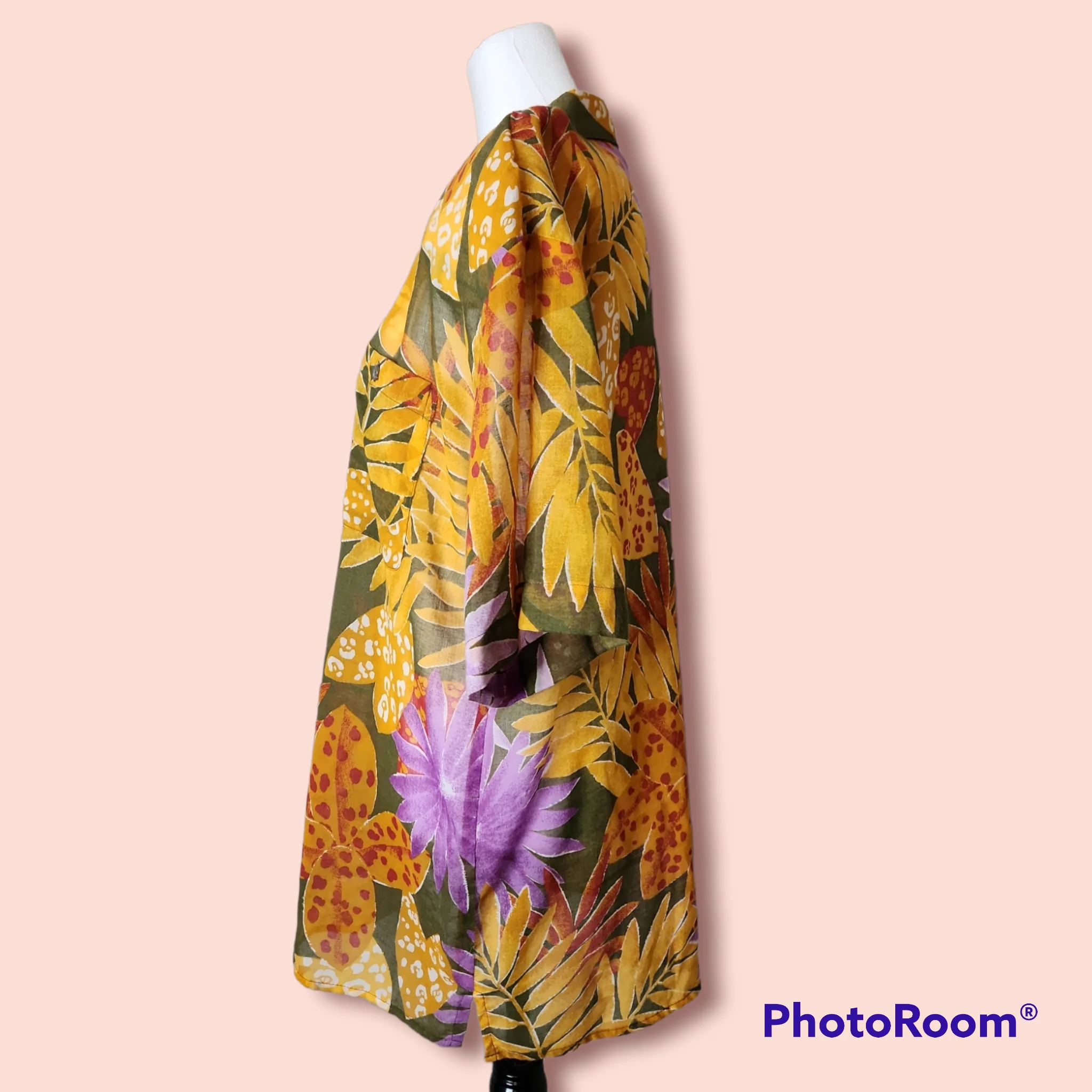 80s/90s Thin And Airy Tropical Floral Hawaiian Shirt By Cascais - Image 3