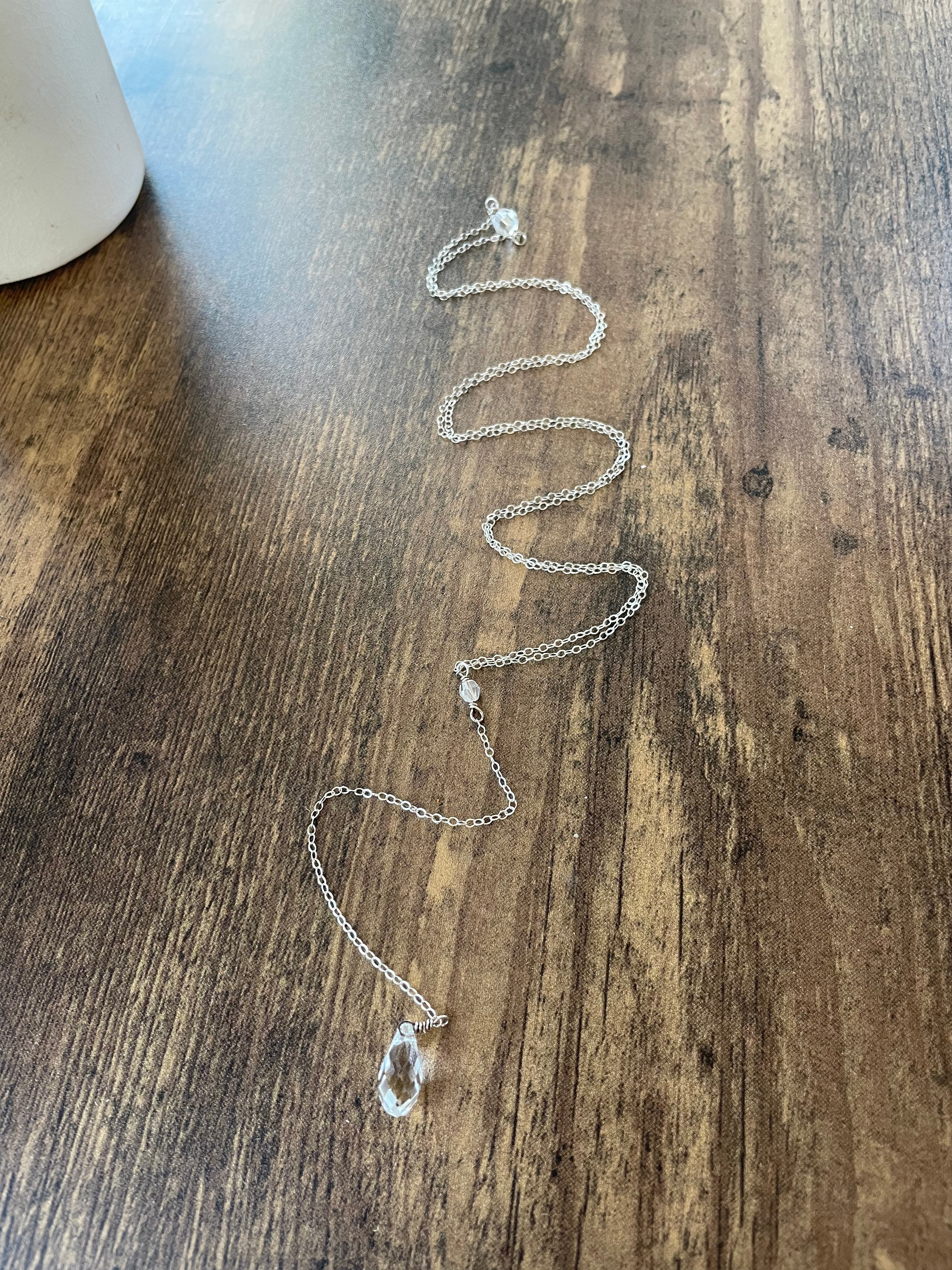 80s/90s Thin Sterling Lariat Necklace - Image 9