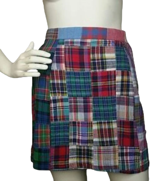 80s/90s Todd Time Todd Oldham Plaid Patchwork Skirt Large By Todd Time