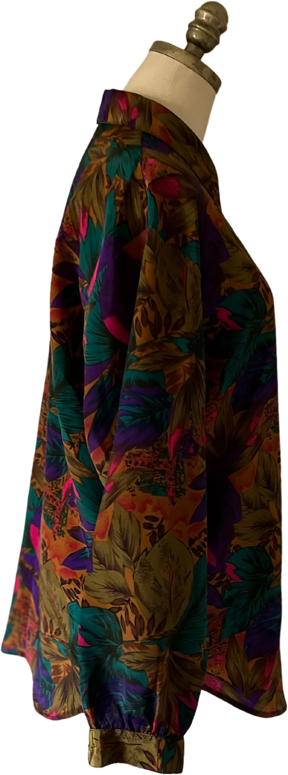 80s/90s Tropical Botanical Long Sleeve Blouse By Impressions of California - Image 2