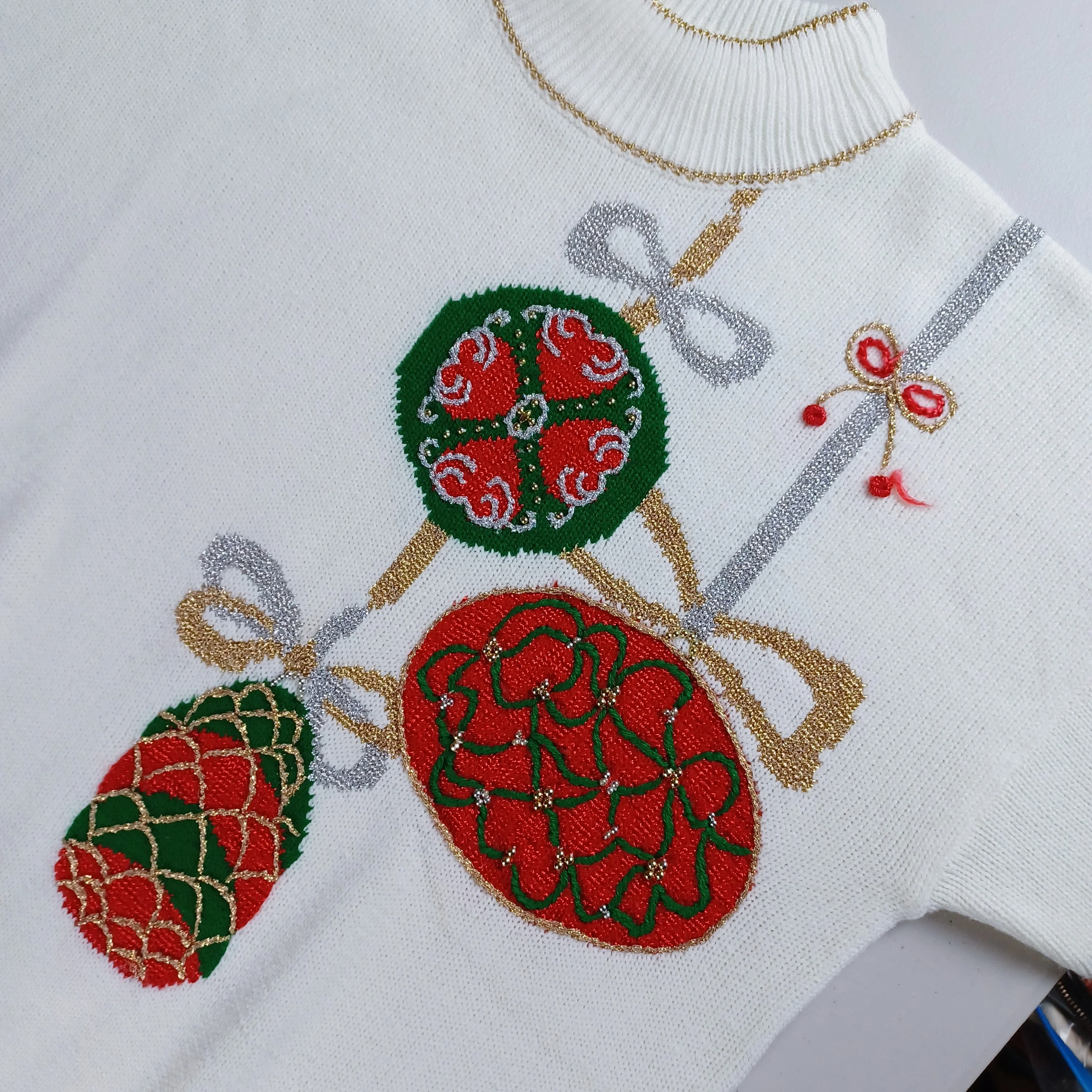 80s/90s Ugly Ornaments Christmas Sweater - Image 3