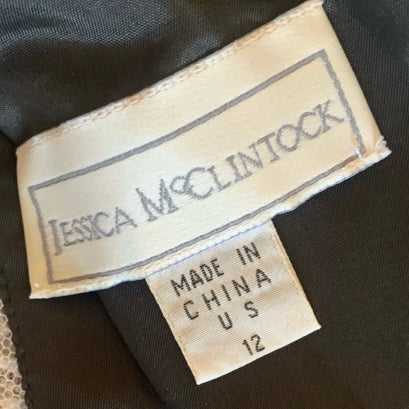 80s/90s Velour Edwardian Maxi Prom Dress By Jessica McClintock - Image 6