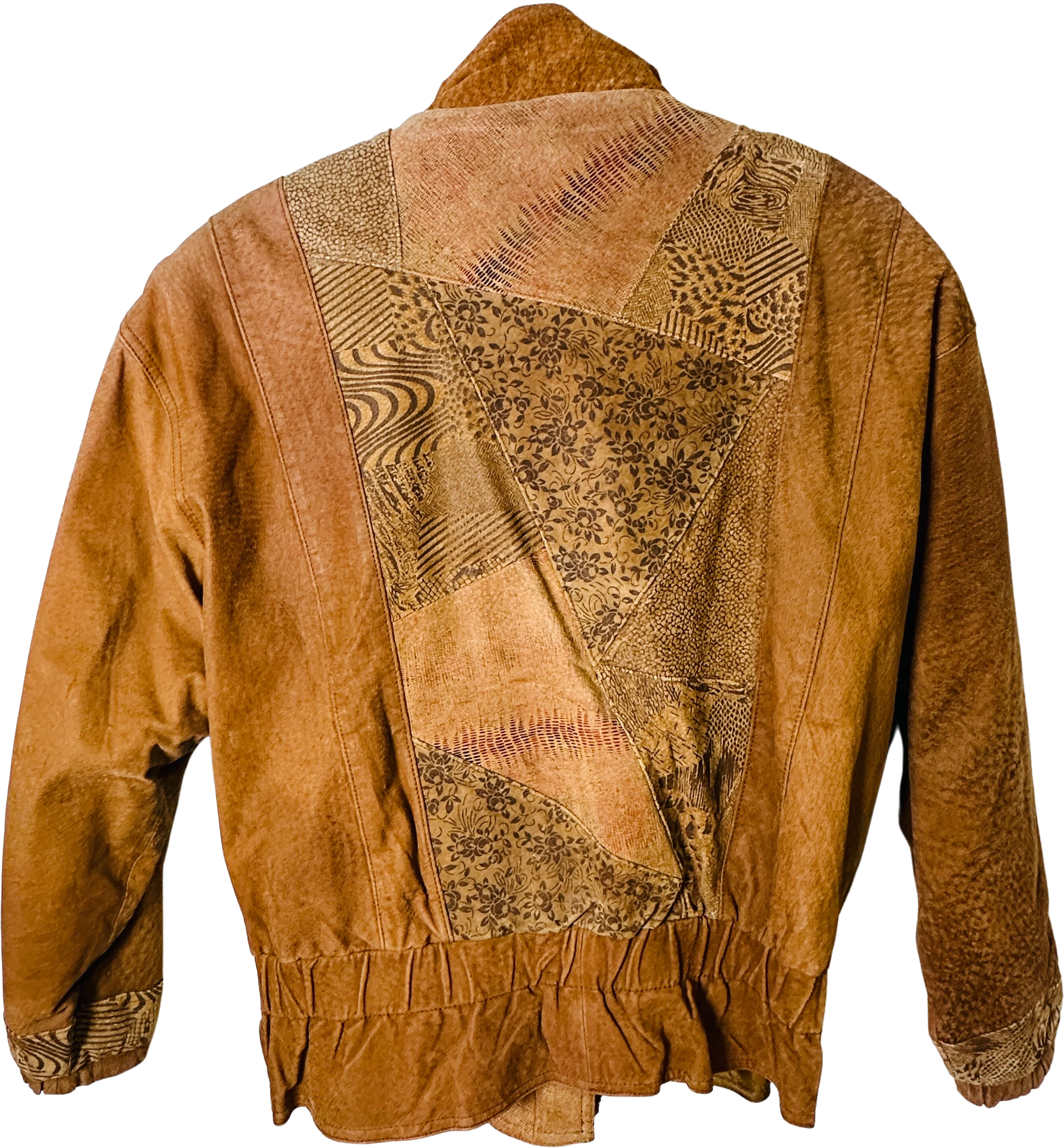 80s/90s Versatile Wear Genuine Leather Patchwork Bomber By G4000 - Image 2