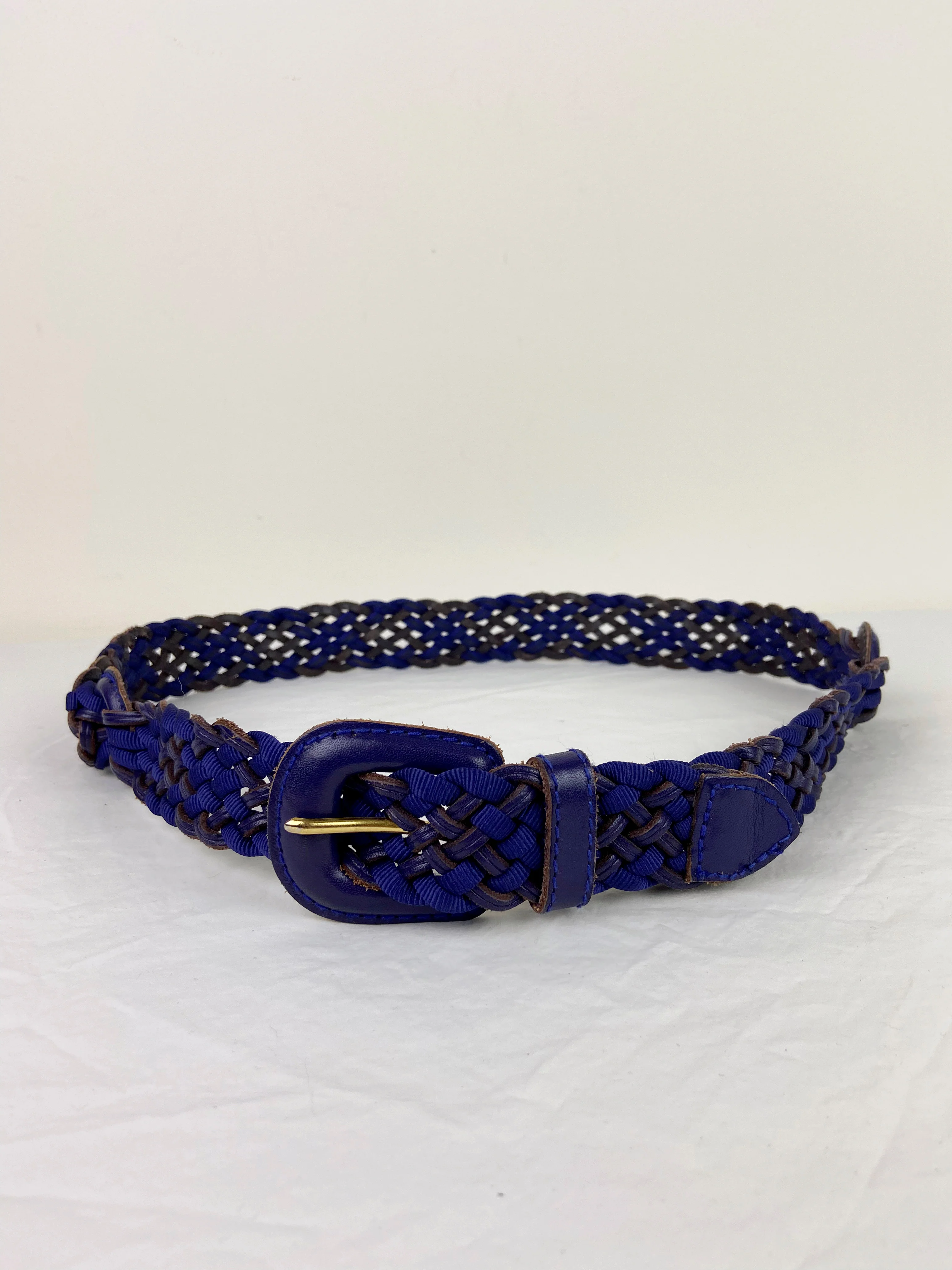 80s/90s Vintage Anne Klein Woven Cobalt Belt By Anne Klein - Image 3
