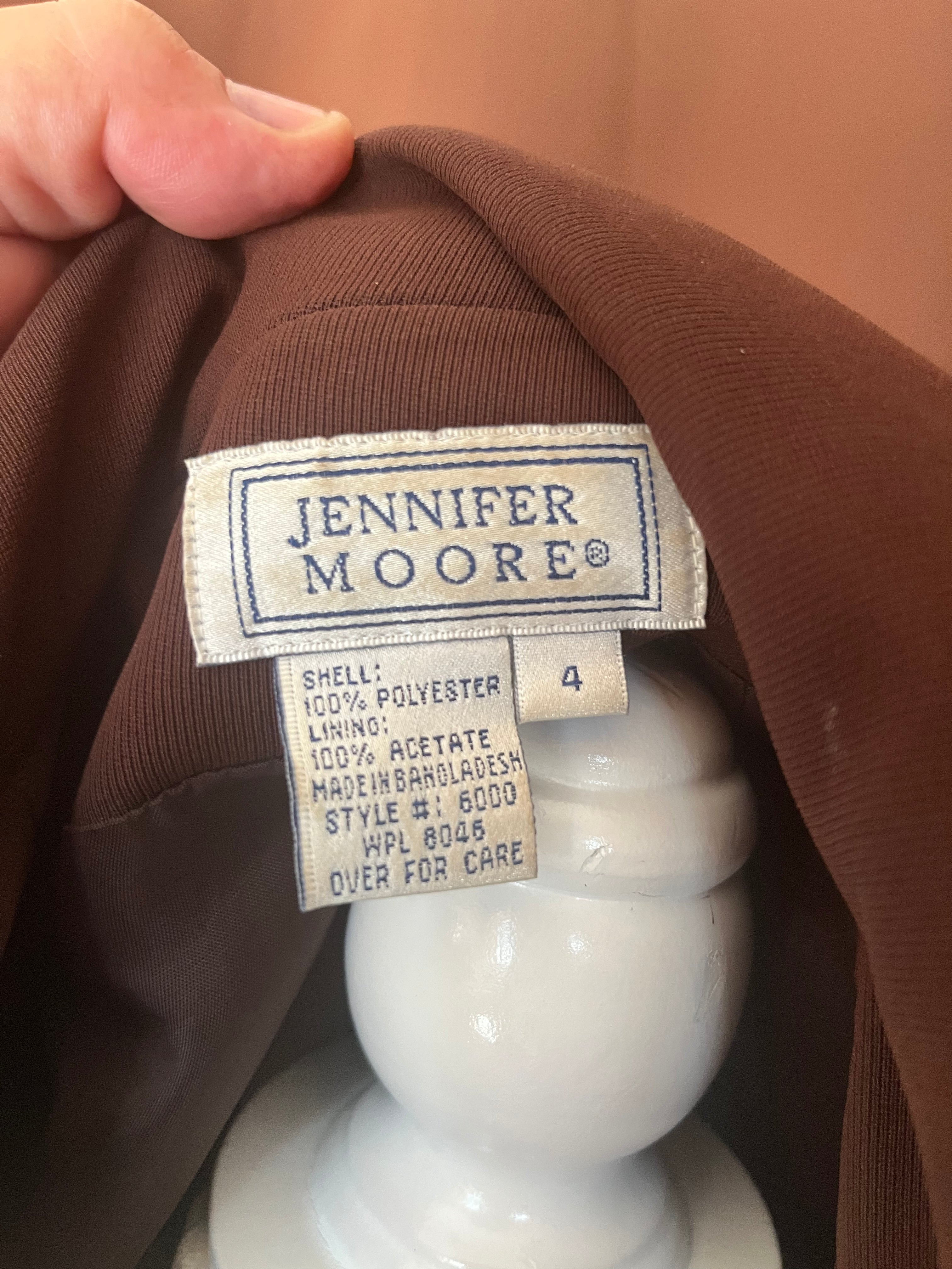 80s/90s Vintage Brown Zipper Jacket By Jennifer Moore - Image 6