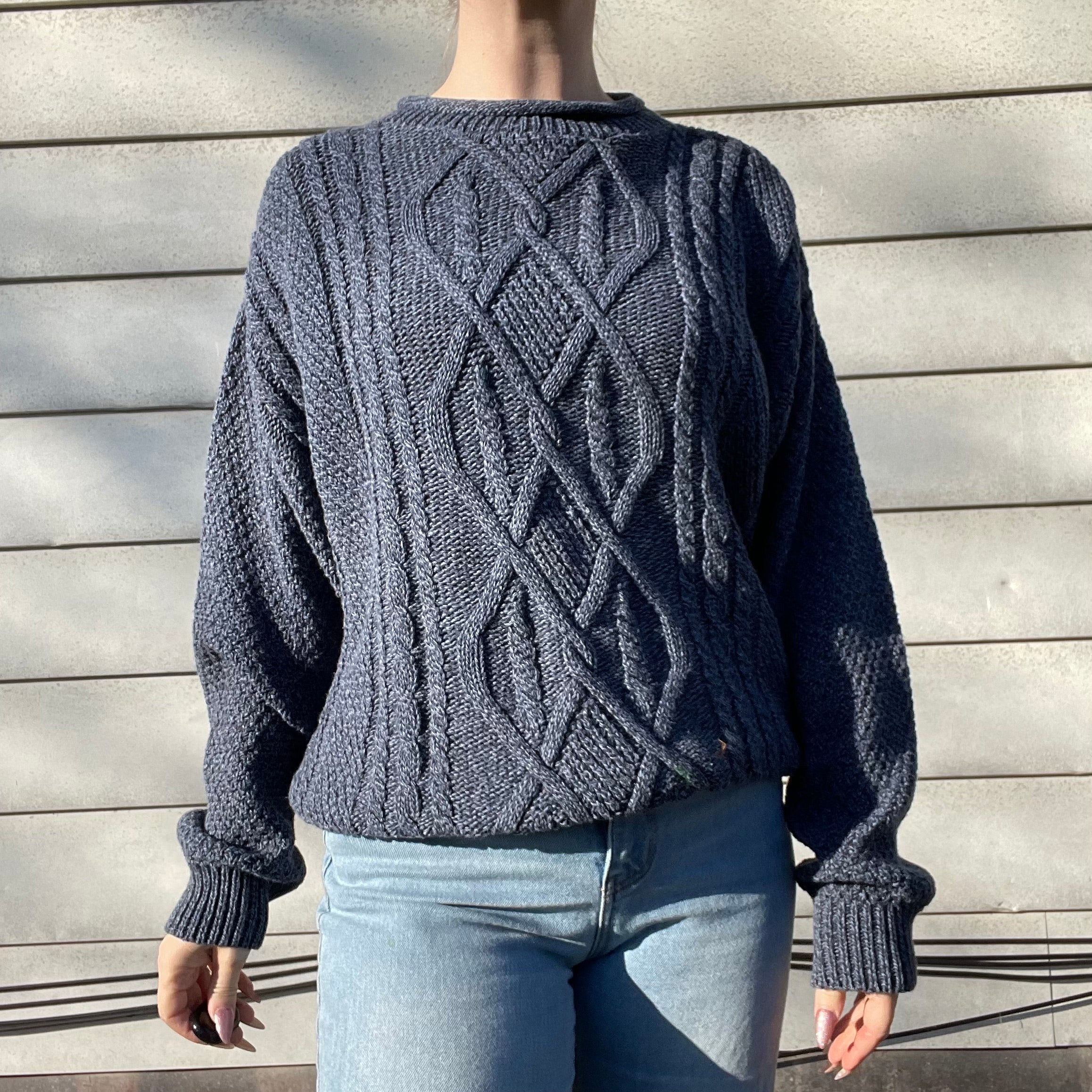 80s/90s Vintage Cotton Blend Cable Knit Sweater By Red Head for Her - Image 6