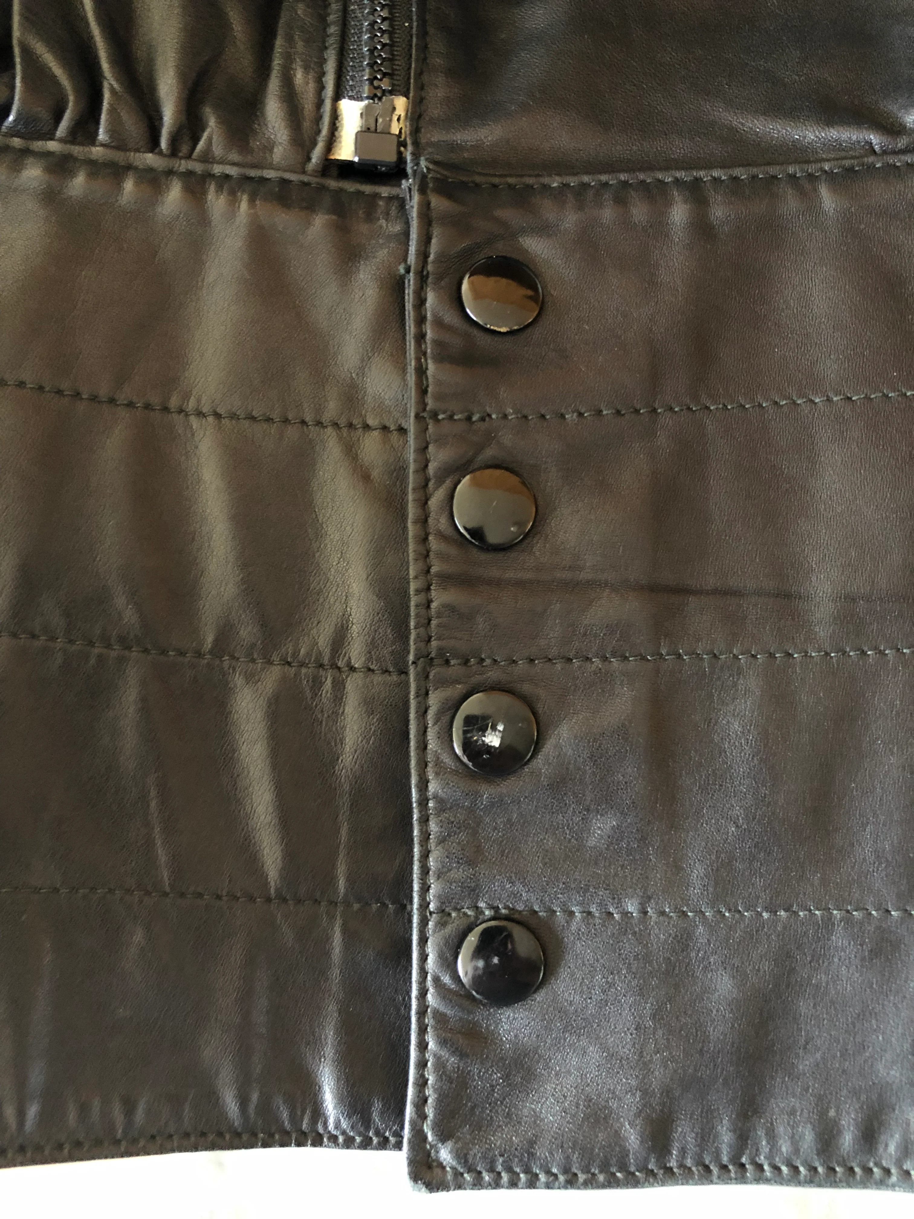 80s/90s Vintage Designer 80s Black Leather Jacket 80s S By Alicia Herrera - Image 8