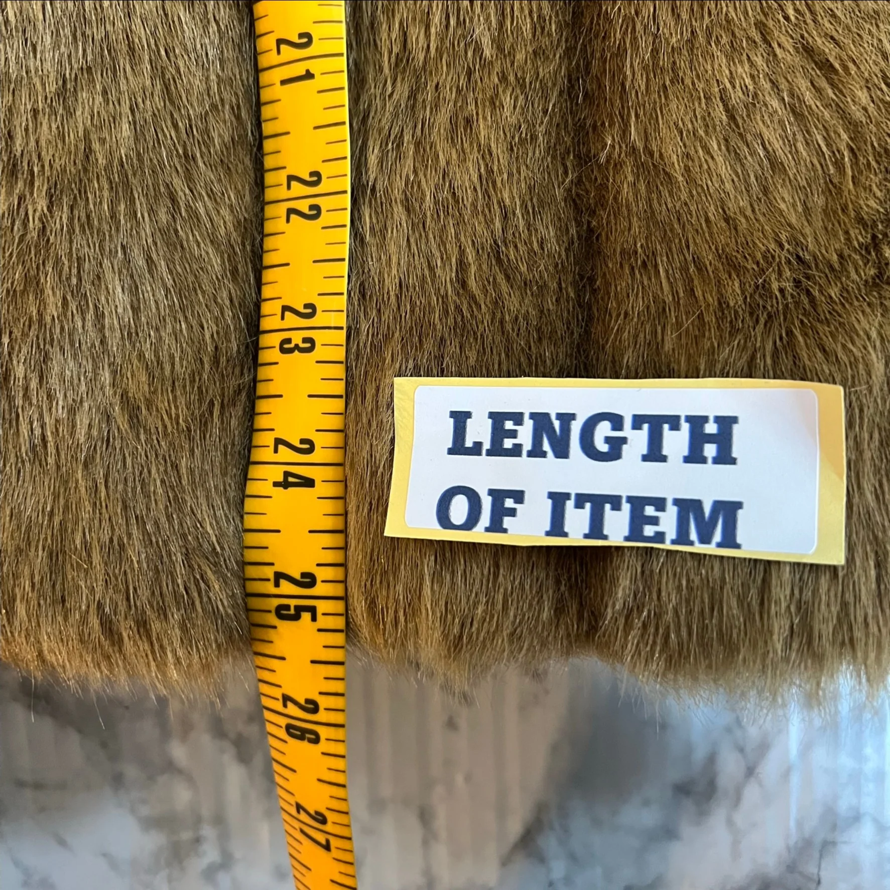 80s/90s Vintage Faux Fur Camel Beige Short Coat By Newport News - Image 9