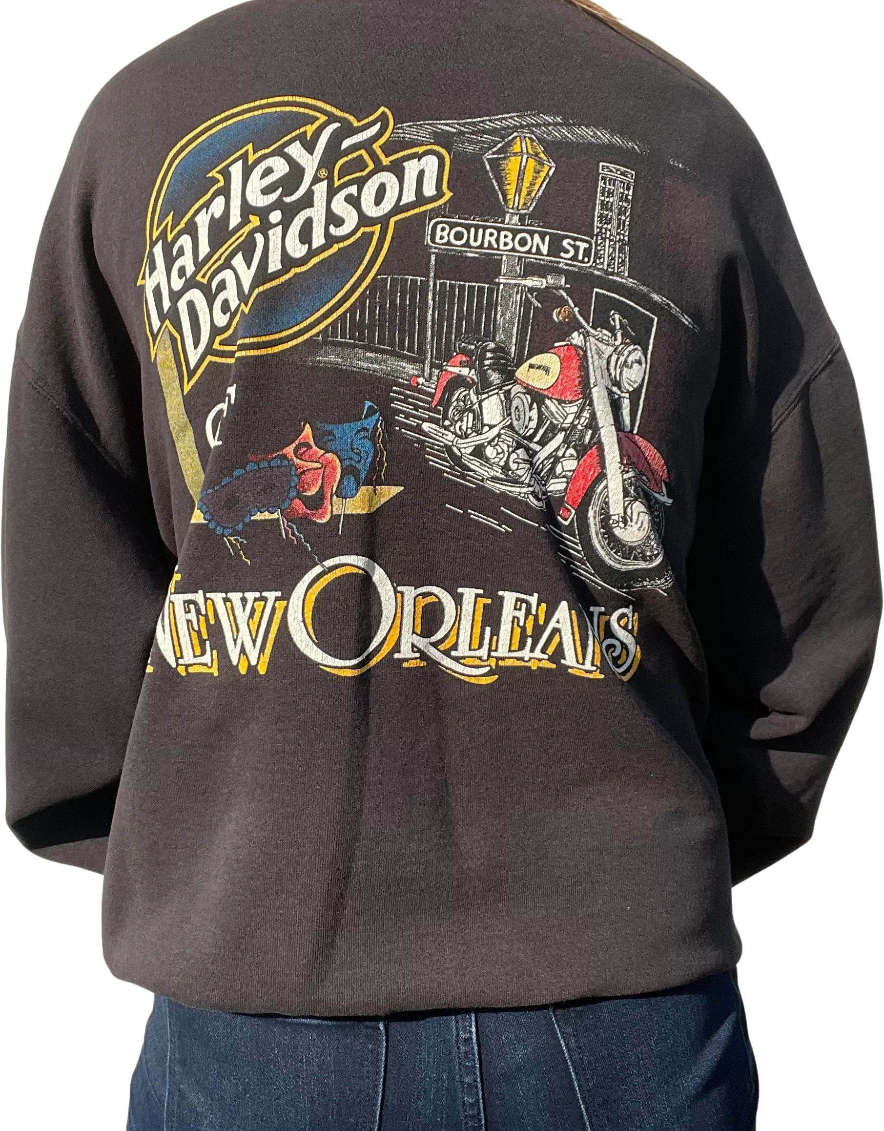 80s/90s Vintage Harley Davidson New Orleans Sweatshirt By Harley Davidson - Image 2