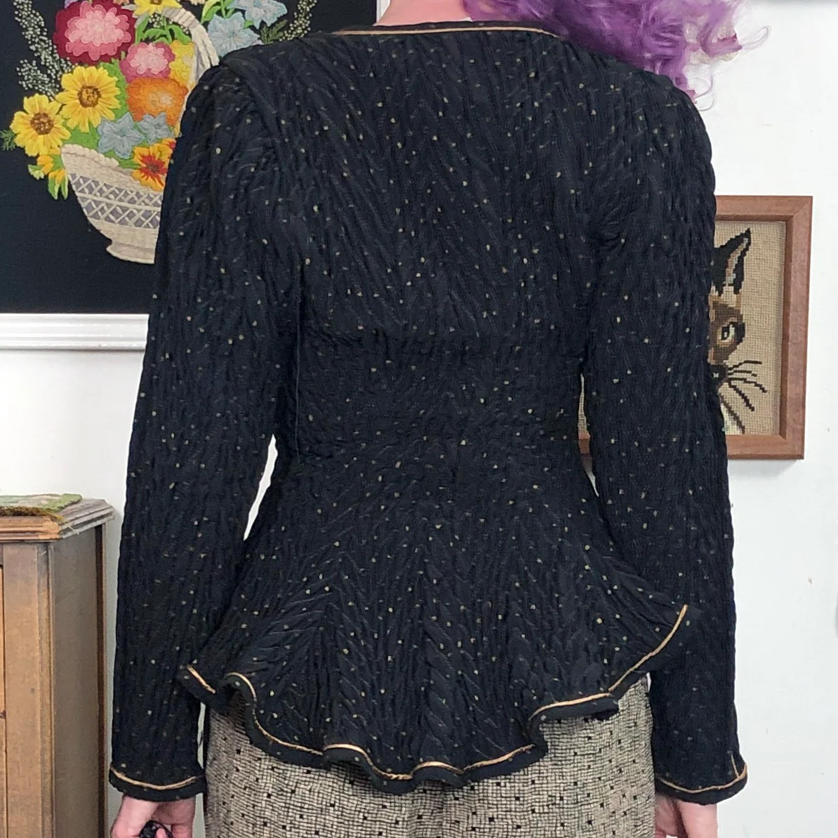 80s/90s Vintage Jeanne Marc Shirred Blazer With Peplum Hem By Jeanne Marc - Image 8