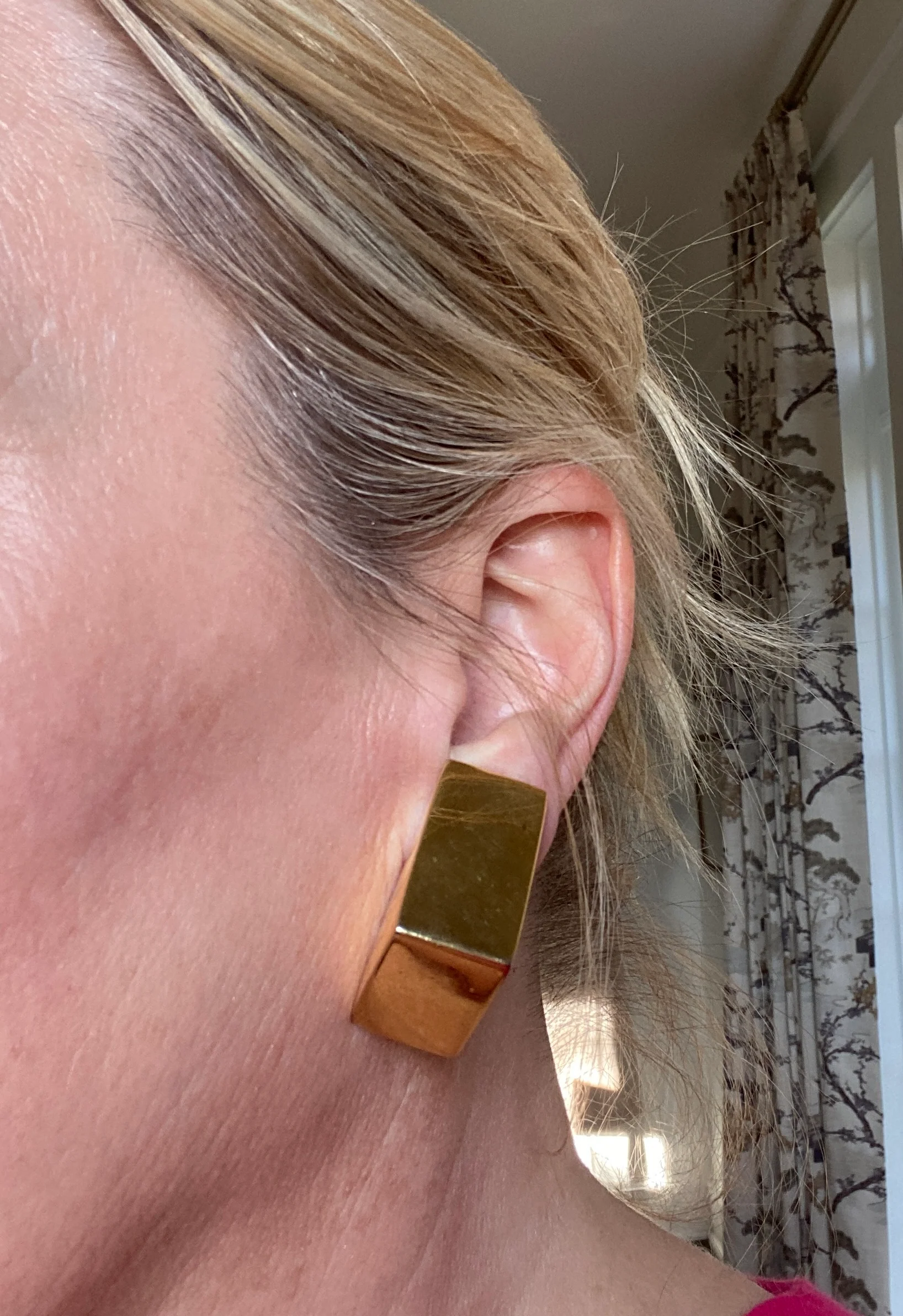 80s/90s Vintage Modernist Triangle Earrings - Image 3