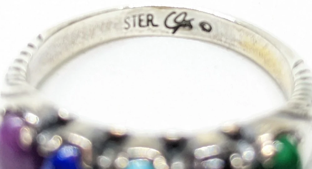 80s/90s Na Style Sterling Gemstone Cabochon Ring By Carolyn Pollack - Carlisle - Image 5