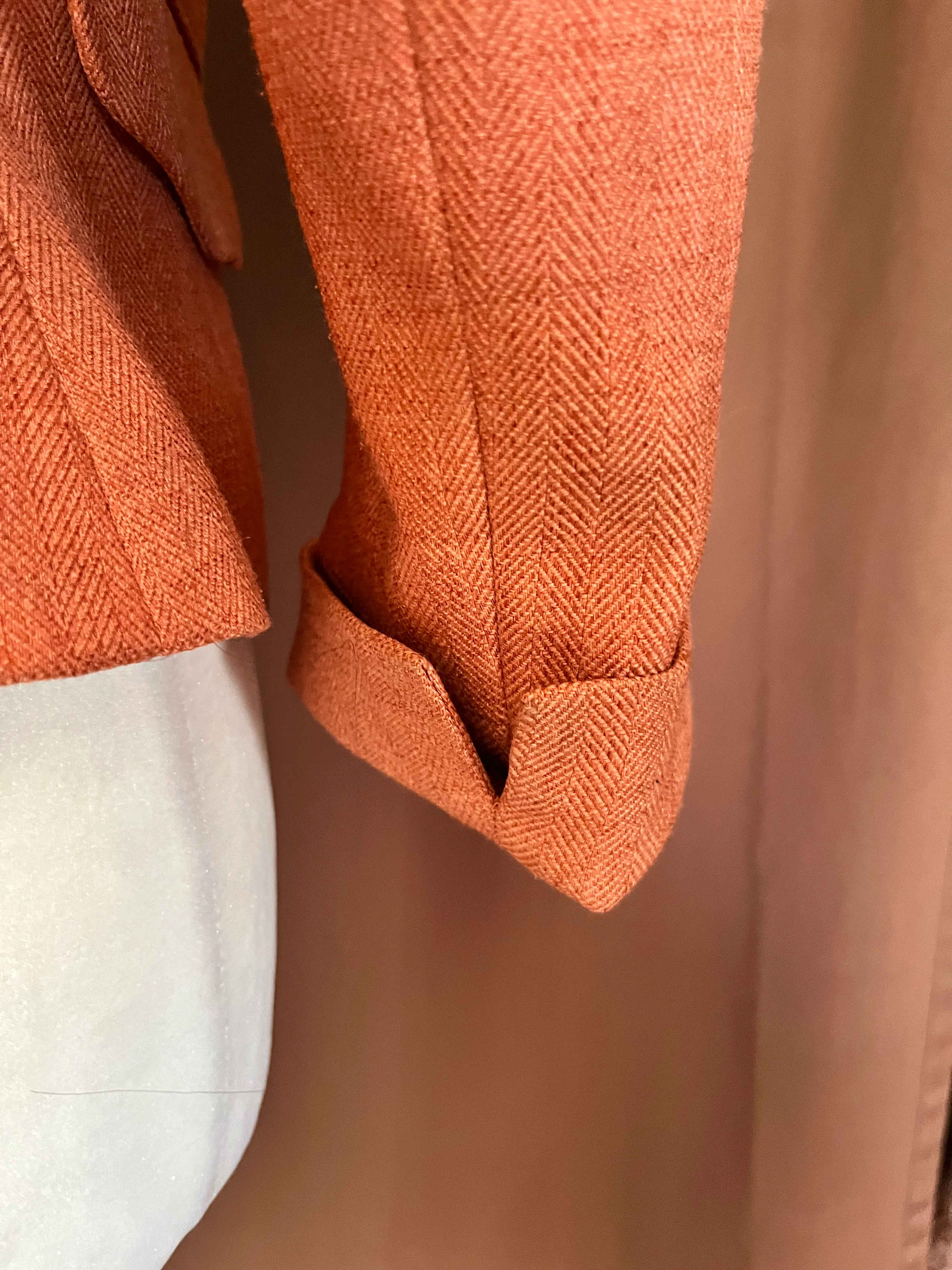 80s/90s Vintage Orange Peplum Style Jacket By Worthington - Image 10