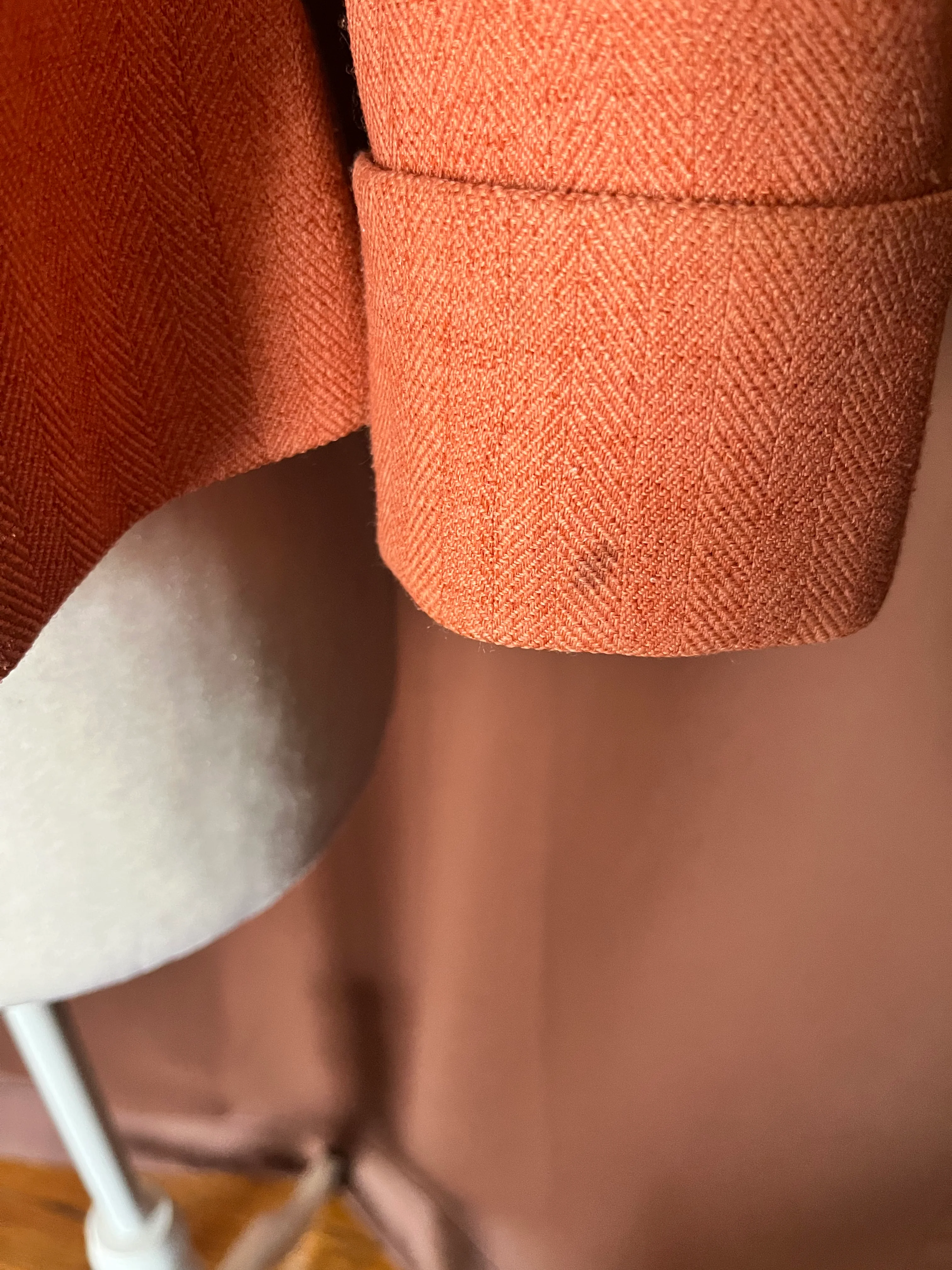 80s/90s Vintage Orange Peplum Style Jacket By Worthington - Image 5
