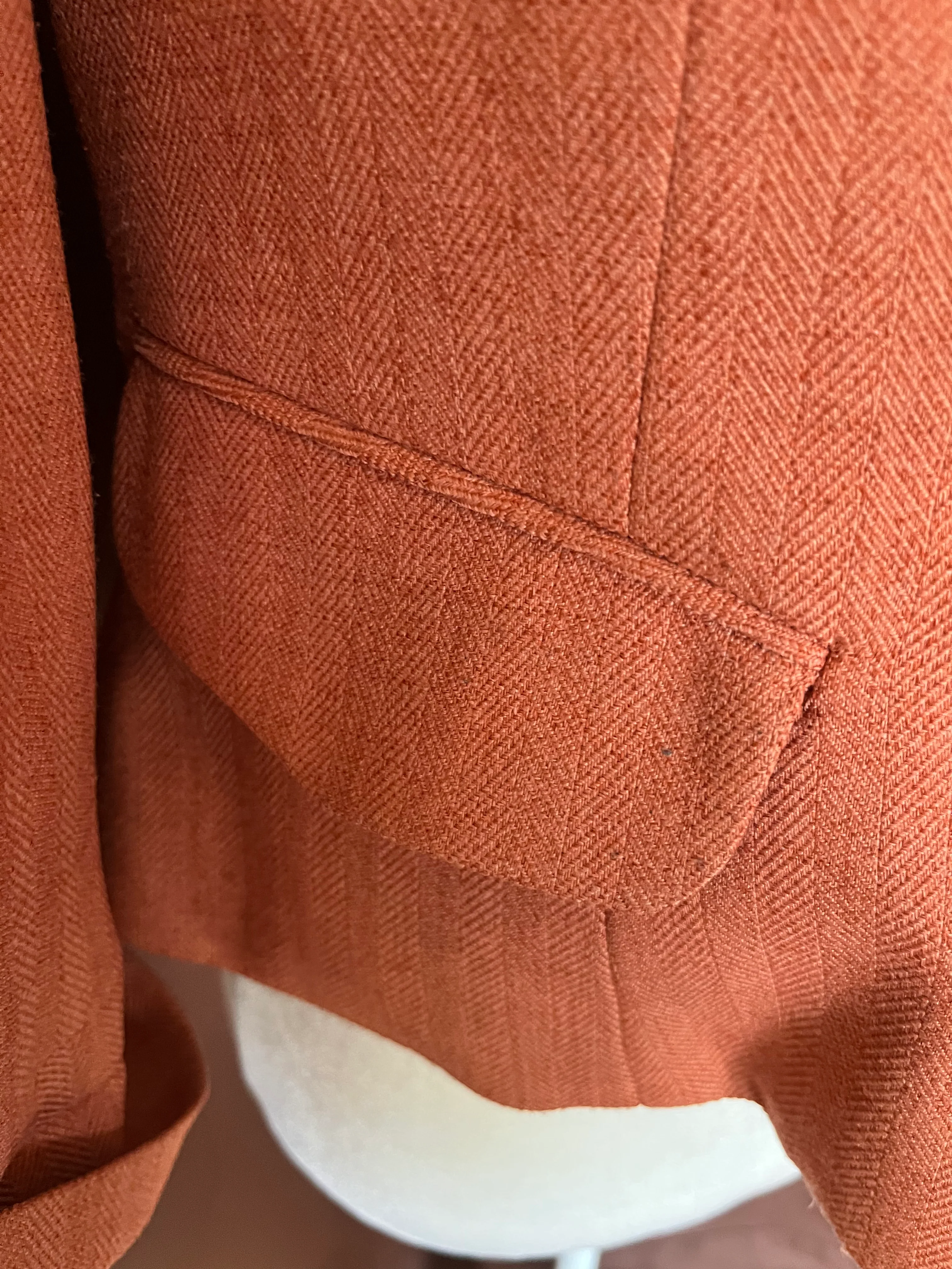 80s/90s Vintage Orange Peplum Style Jacket By Worthington - Image 7